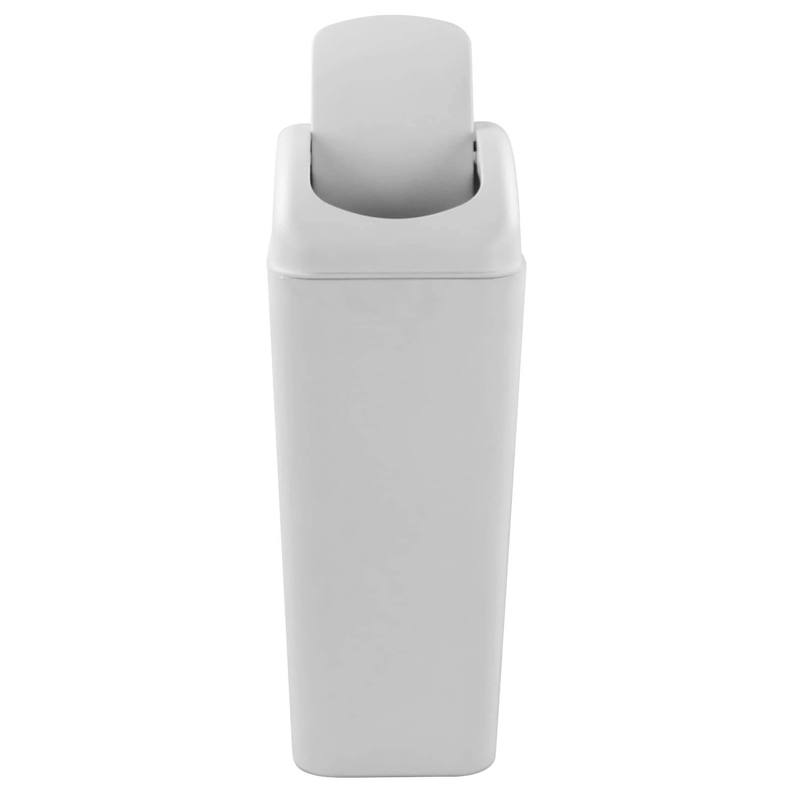 13.2L (3.5 Gallon) Heavy-Duty Plastic Trash Can with Lid - Grey Kitchen Garbage Bin for Home, Office, Bathroom & Outdoor Use - 1 Pack