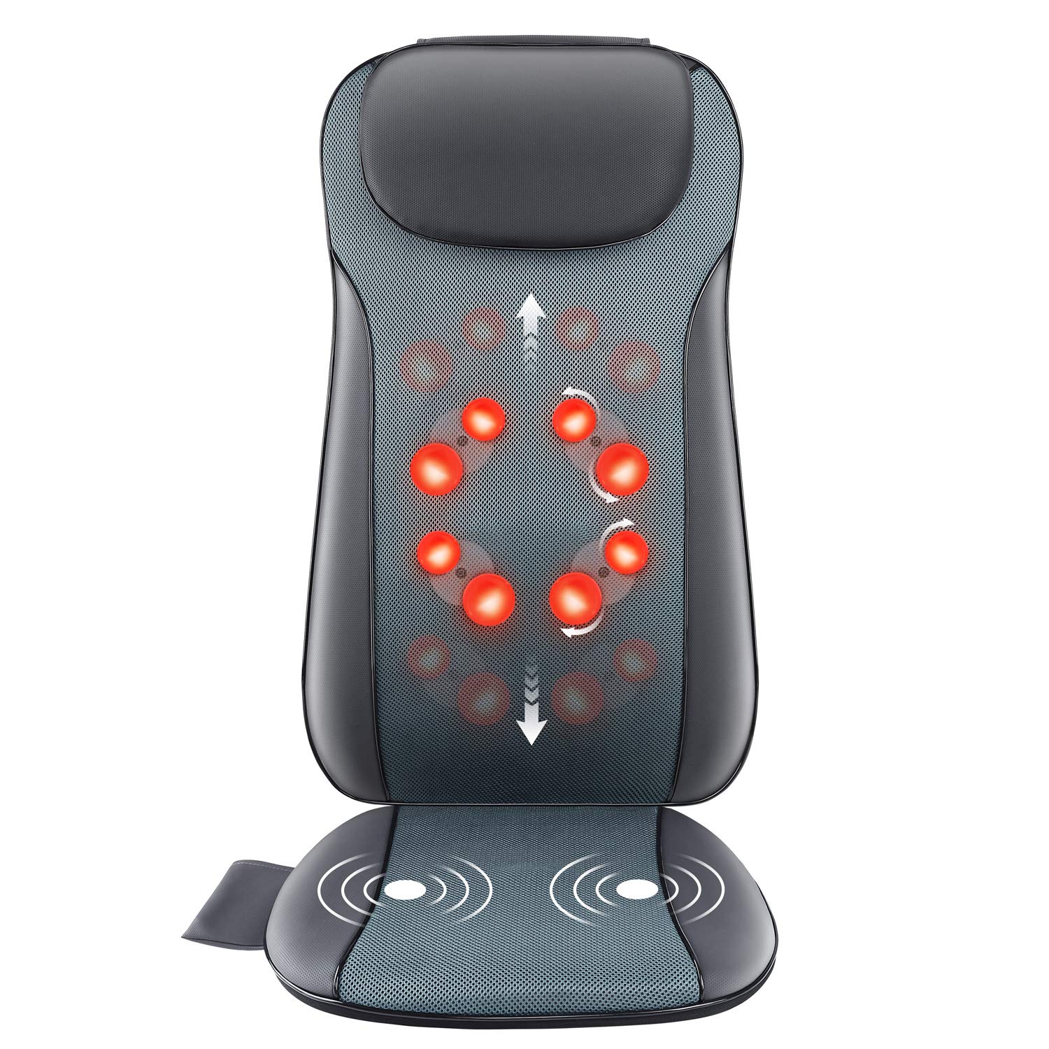3D Shiatsu Back Massager with Heat - 8 Kneading Nodes for Back & Waist Pain Relief - Portable Massage Cushion for Home, Office & Car Use - Perfect for Stress Relief & Muscle Relaxation