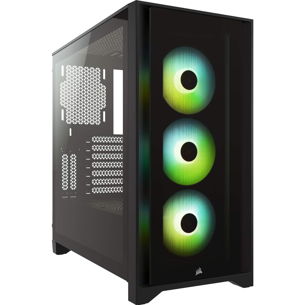 CORSAIR iCUE 4000X RGB Tempered Glass Mid-Tower ATX PC Case with 3 SP120 RGB Elite Fans & Lighting Node CORE - High Airflow Black Gaming Computer Case for PC Builders & Enthusiasts - Perfect for Gaming Setups & Streaming Rigs