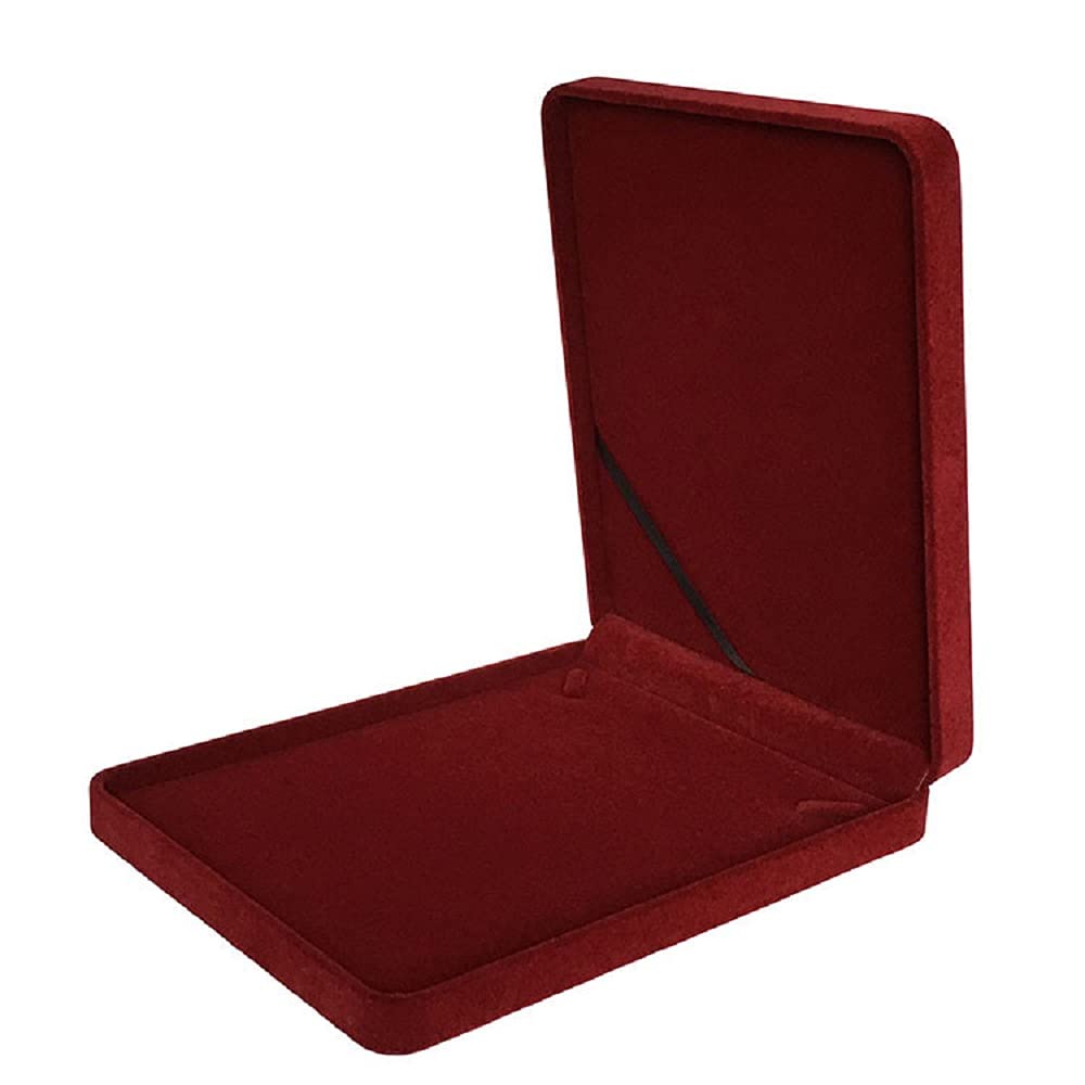 Luxury Jewelry Set with Velvet Gift Box - Necklace, Earrings, Ring & Bracelet Set for Women | Wedding, Anniversary, Birthday Gift | Elegant Jewelry Storage Display Case (Wine Red, Perfect for Chunky Collar Necklaces) | Great for Gifting, Special Occasions & Jewelry Organization
