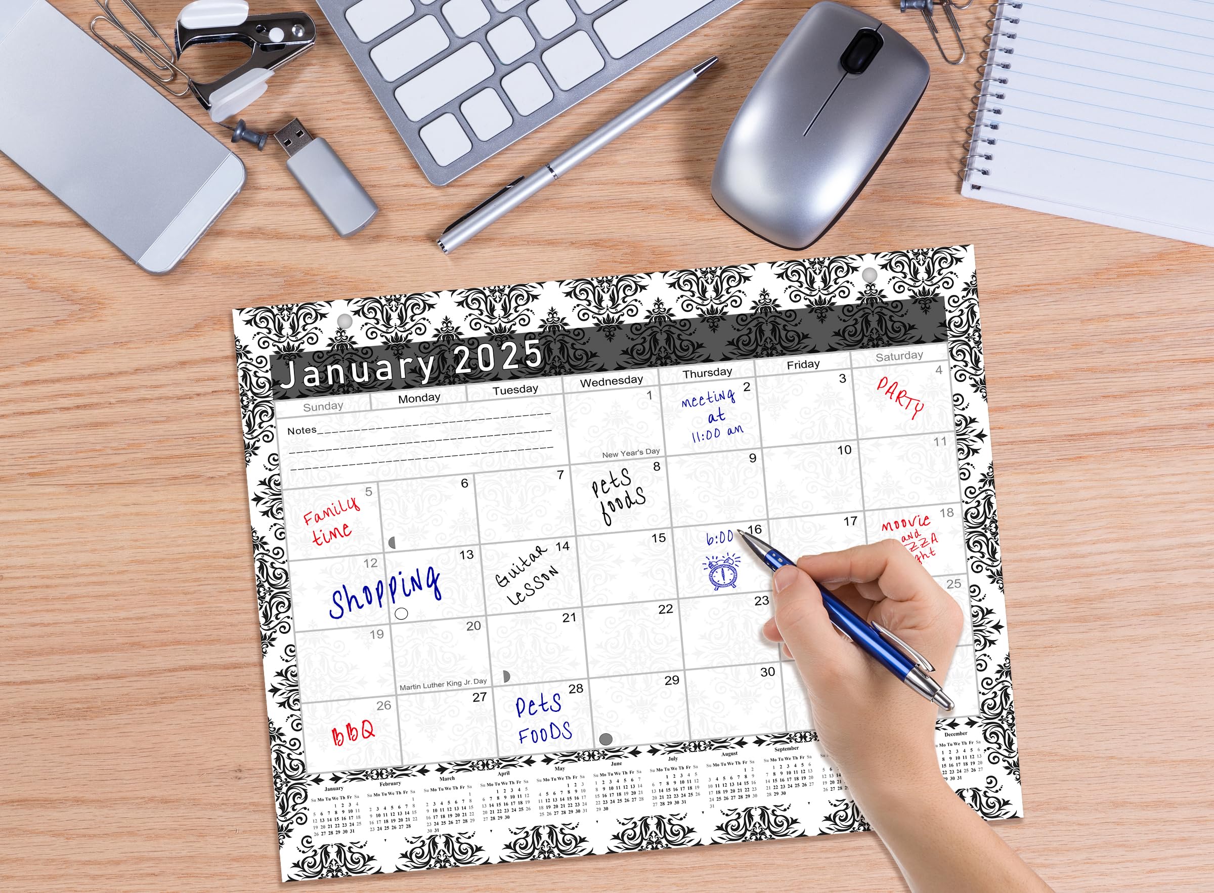 2025 Magnetic Desk Calendar - 12 Month Wall & Desktop Planner with Stickers (Edition #08) - Perfect for Office, Home & School Organization
