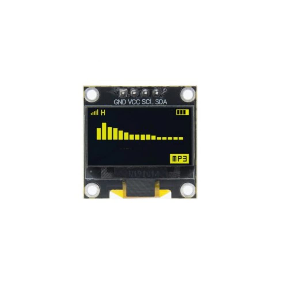 0.96 Inch Yellow-Blue OLED Display Module for Arduino, Raspberry Pi - High Resolution 128x64 Pixel Screen for DIY Electronics Projects, Wearables & IoT Devices