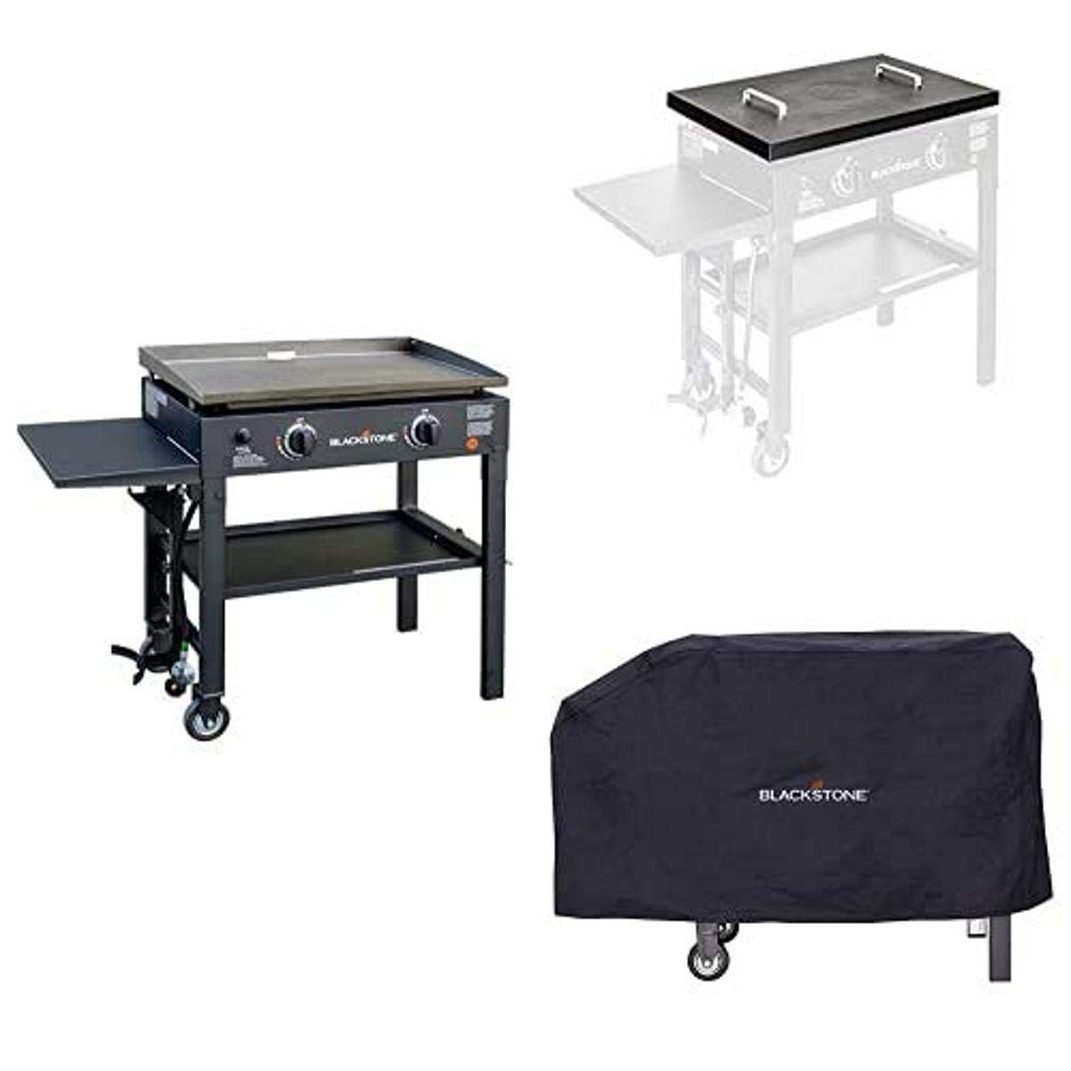 **Blackstone 28 Inch Outdoor Gas Griddle Combo with Hard Top Cover – Heavy Duty Flat Top Grill for Camping, Tailgating & Backyard BBQs**