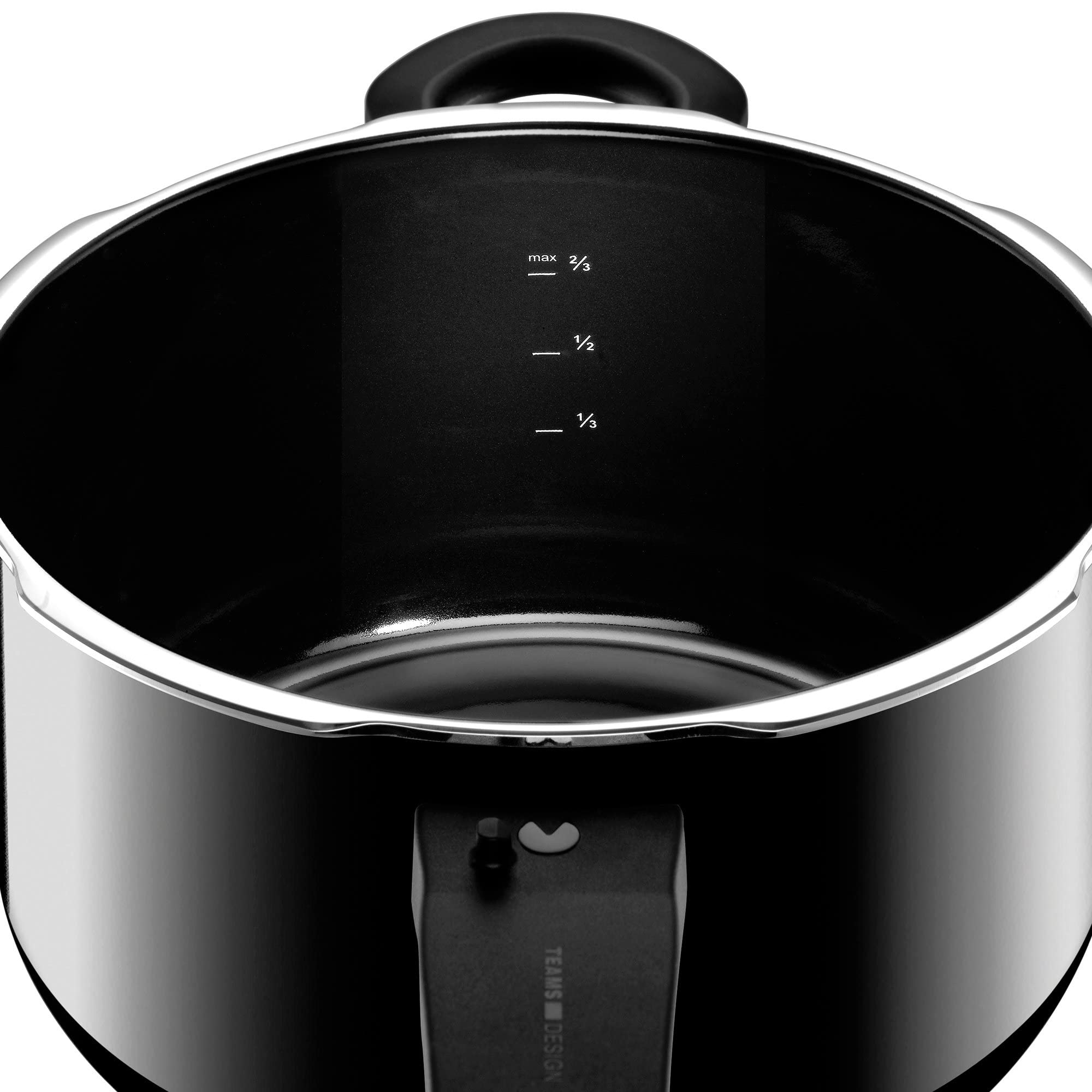 Silit Sicomatic T-Plus 6.5L (22cm) Pressure Cooker with Silargan Ceramic Coating - Induction Compatible, 3 Cooking Levels & One-Handed Control - Perfect for Fast Cooking, Meal Prep & Healthy Eating (Black)