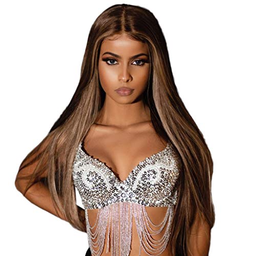 Natural Medium Synthetic Heat Resistant Wigs - Black & Brown Body Wave Short Hair Wigs for Women | Perfect for Daily Wear, Cosplay & Fashion Styling
