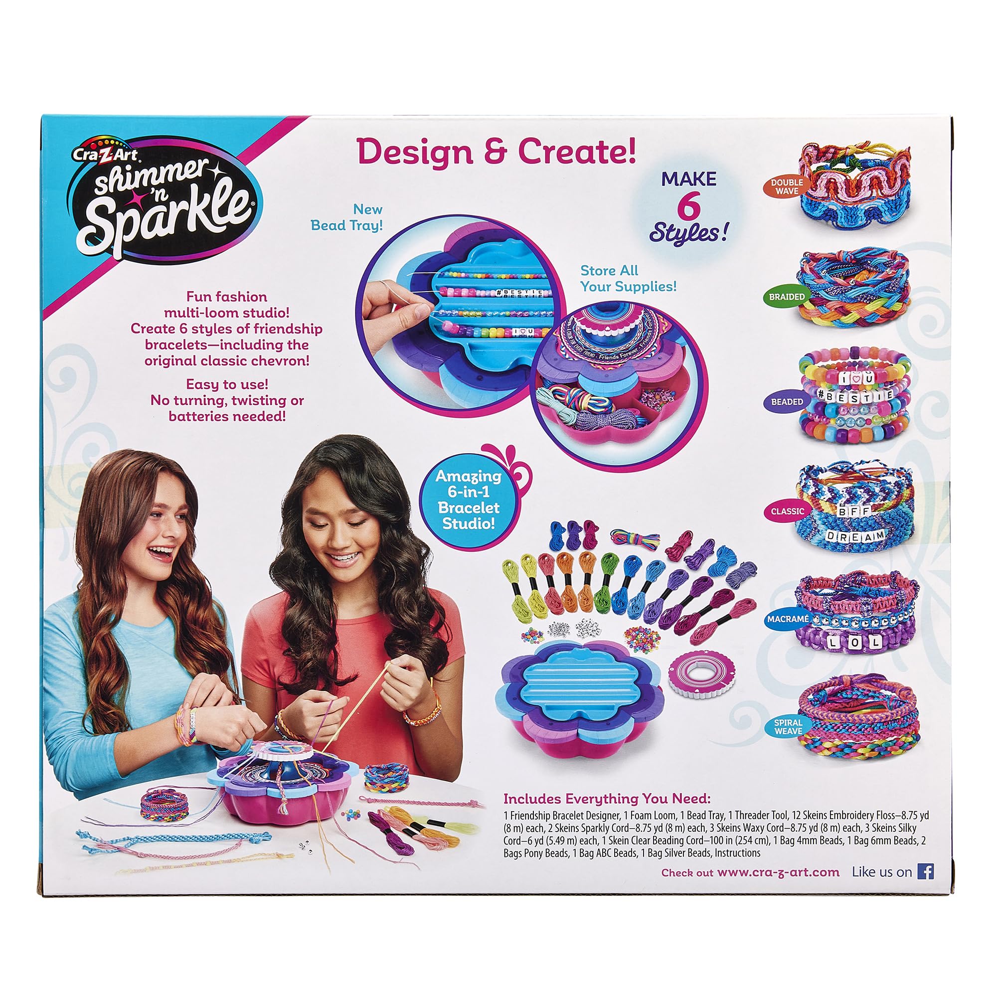Cra-Z-Art Shimmer & Sparkle Ultimate Friendship Bracelet Maker Kit - DIY Jewelry Making Set for Kids & Teens - Perfect for Birthday Gifts, Sleepovers & Craft Parties