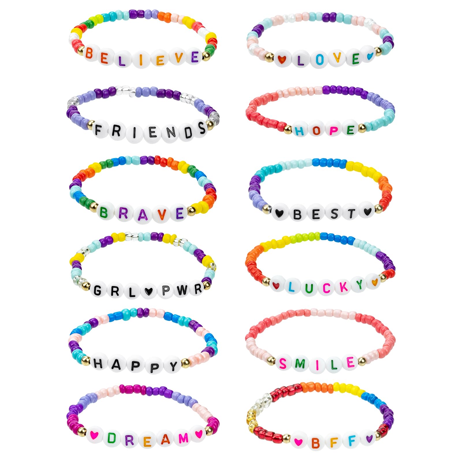 12Pcs Beaded Friendship Bracelets Set for Women, Girls, Teens - Graduation Gifts, Best Friend Bracelets for Birthday Party Favors & Everyday Wear