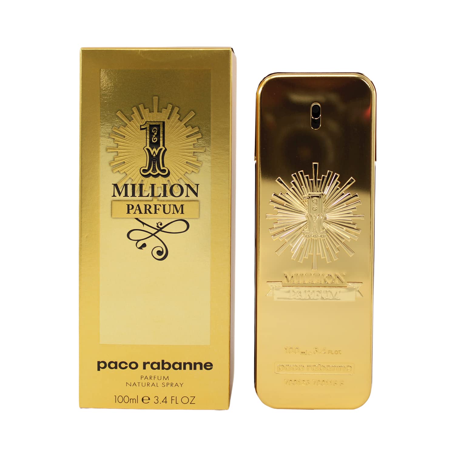 Paco Rabanne One Million for Men Eau de Parfum Natural Spray - 3.4 oz / 100ml | Long-Lasting Luxury Cologne for Date Night, Special Occasions & Gifts