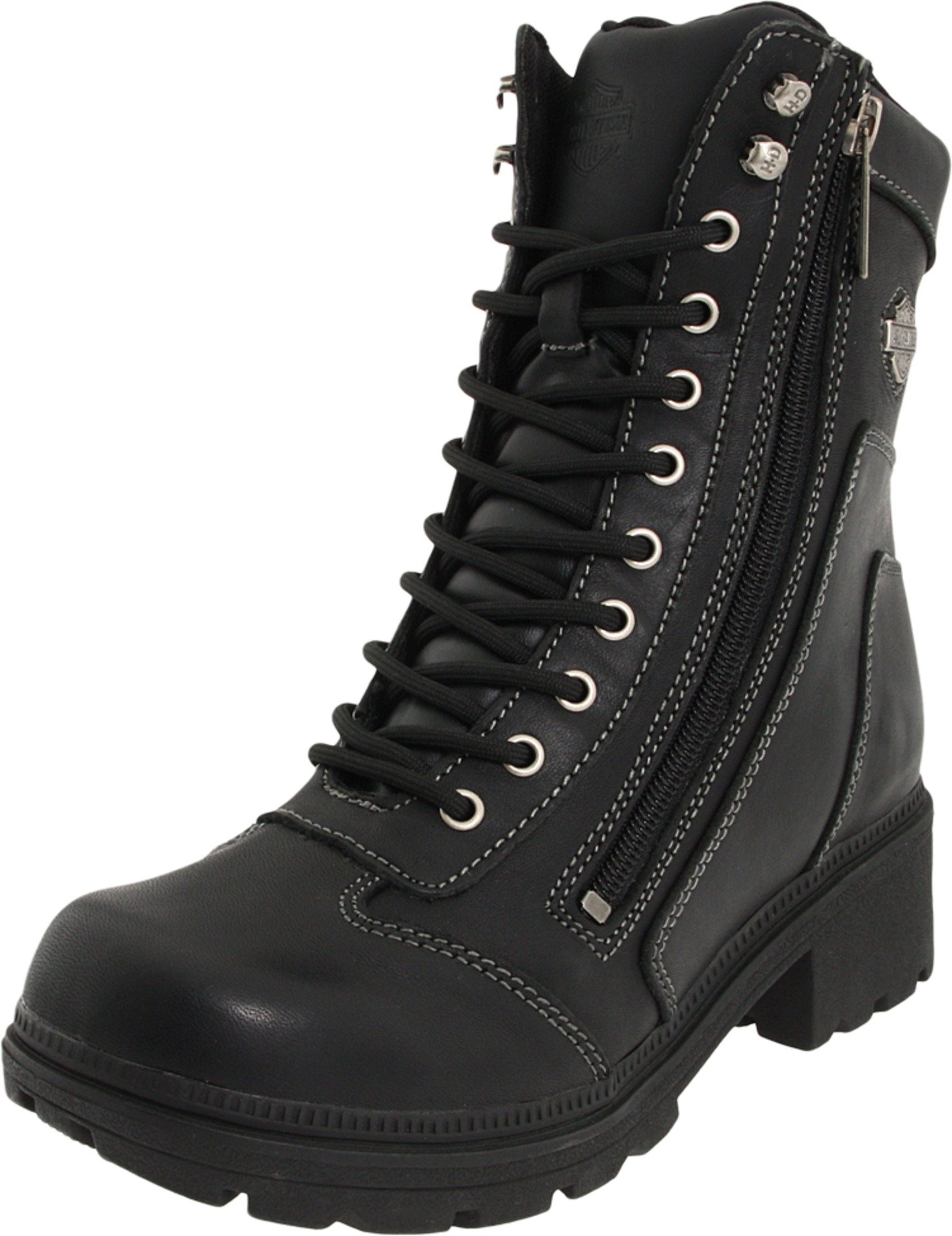 Harley-Davidson Women's Tessa 6-Inch Lace-Up Side Zip Motorcycle Boots D85262 - Waterproof Leather Riding Boots for Bikers & Outdoor Adventures