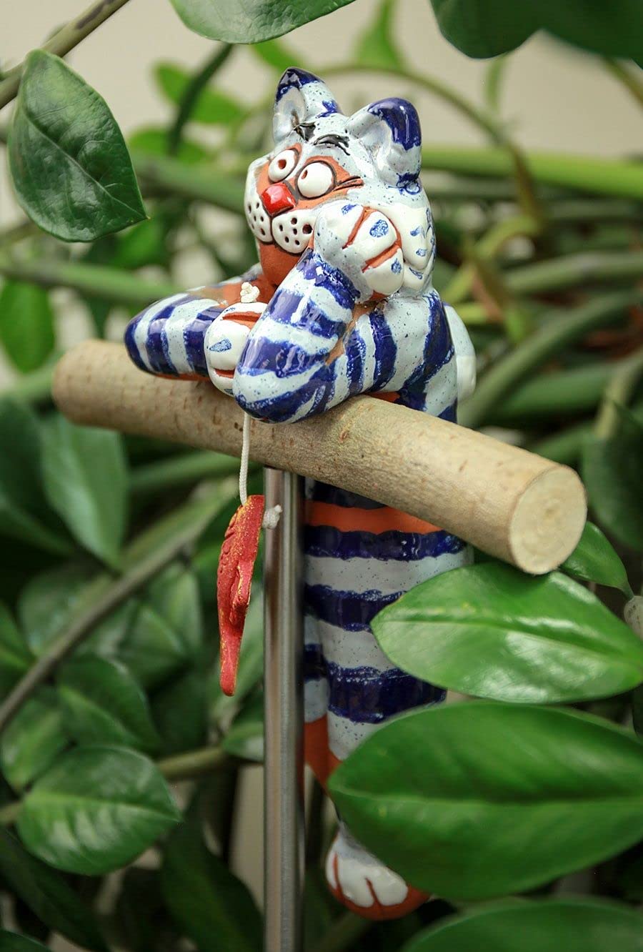 Handmade Frostproof Ceramic Cat Lawn Stake - Unique Outdoor Garden Statue Decor for Women & Men - Perfect Gift for Garden Lovers - Ideal for Yard, Patio, and Flower Bed Decoration