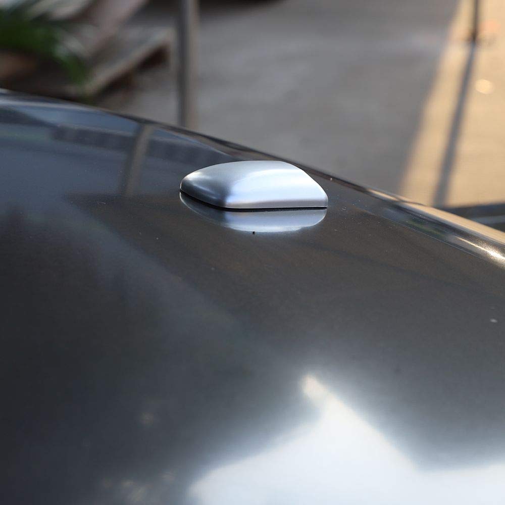 CheroCar Silver Radio Antenna Base Cover Trim for Dodge RAM 1500 Pickup (2010-2015), Dodge Charger (2010-2020), Dodge Challenger (2009-2020) – Exterior Decoration Accessories – Perfect for Car Enthusiasts & Customization Upgrades