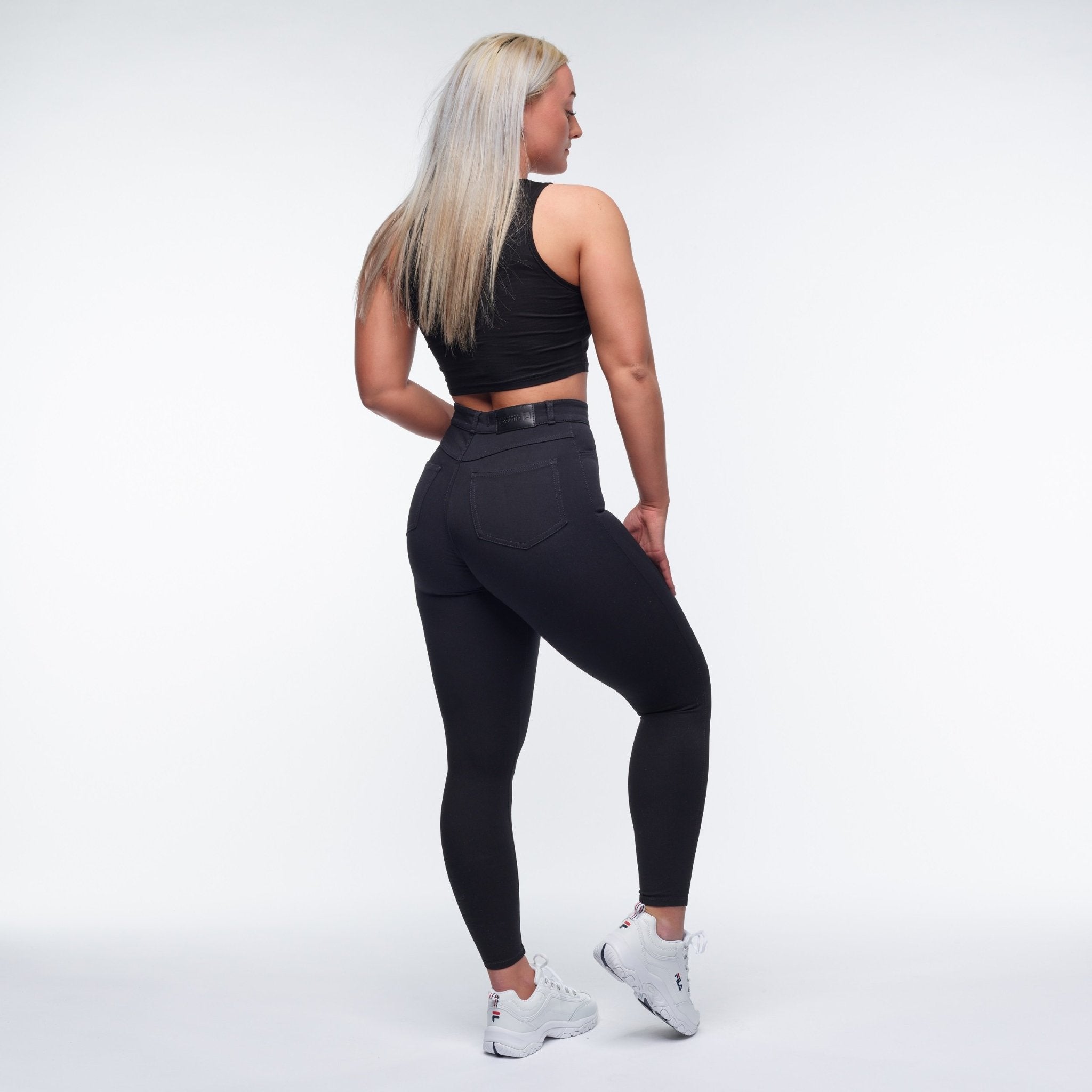 High Waisted Skinny Jeans for Women - Black Stretch Denim Pants, Slim Fit Comfortable Tummy Control - Perfect for Casual Wear, Office & Date Night