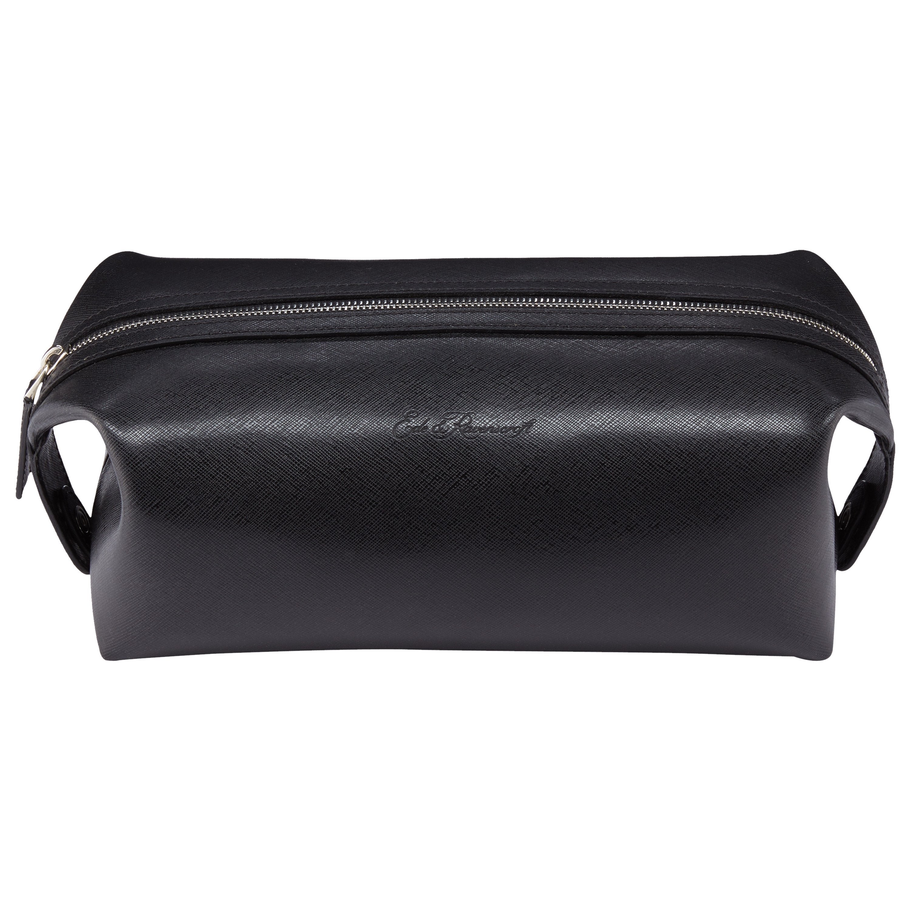 Premium Black Leather Toiletry Bag for Men - Waterproof Travel Cosmetic Organizer - Ideal for Gym, Business Trips & Vacation Essentials Storage