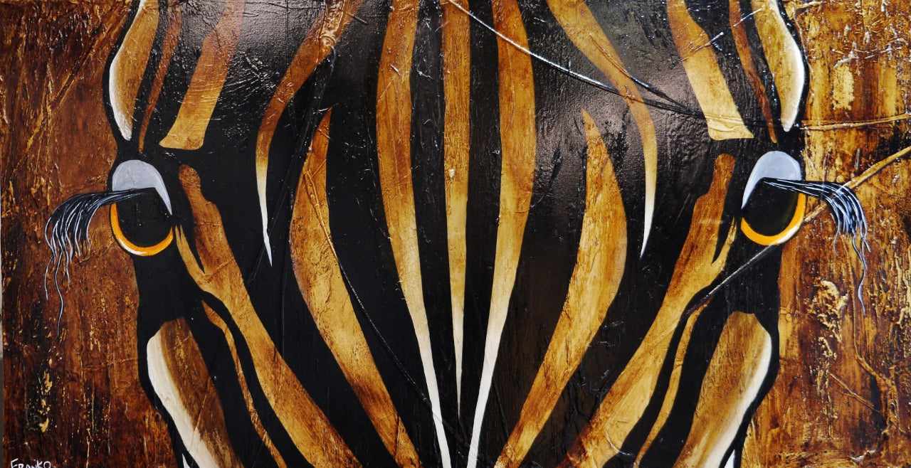 African Zebra Urban Pop Art Painting - 190cm x 100cm Modern Home Decor for Living Room, Bedroom & Office Wall Art | Khari (Like a King) Inspired Artwork