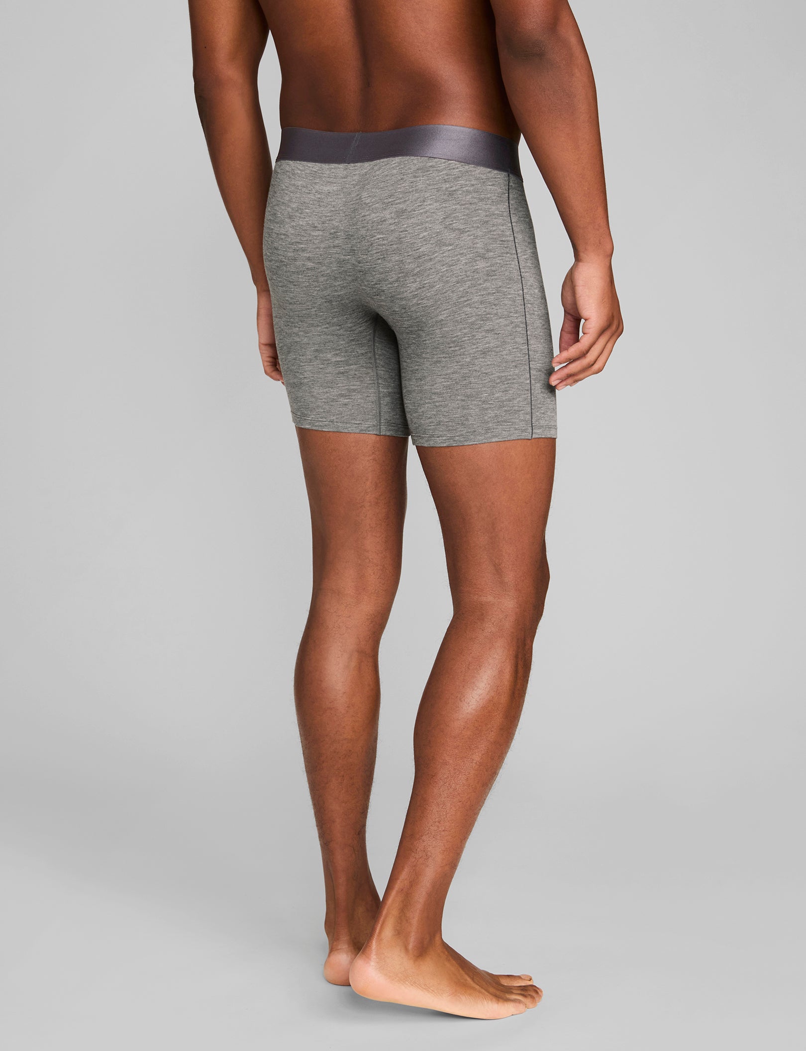 Second Skin Mid Length Boxer Briefs - 6 Pack (3 Pairs) for Men | Ultra Soft Breathable Underwear | Perfect for Workout, Running & Everyday Comfort