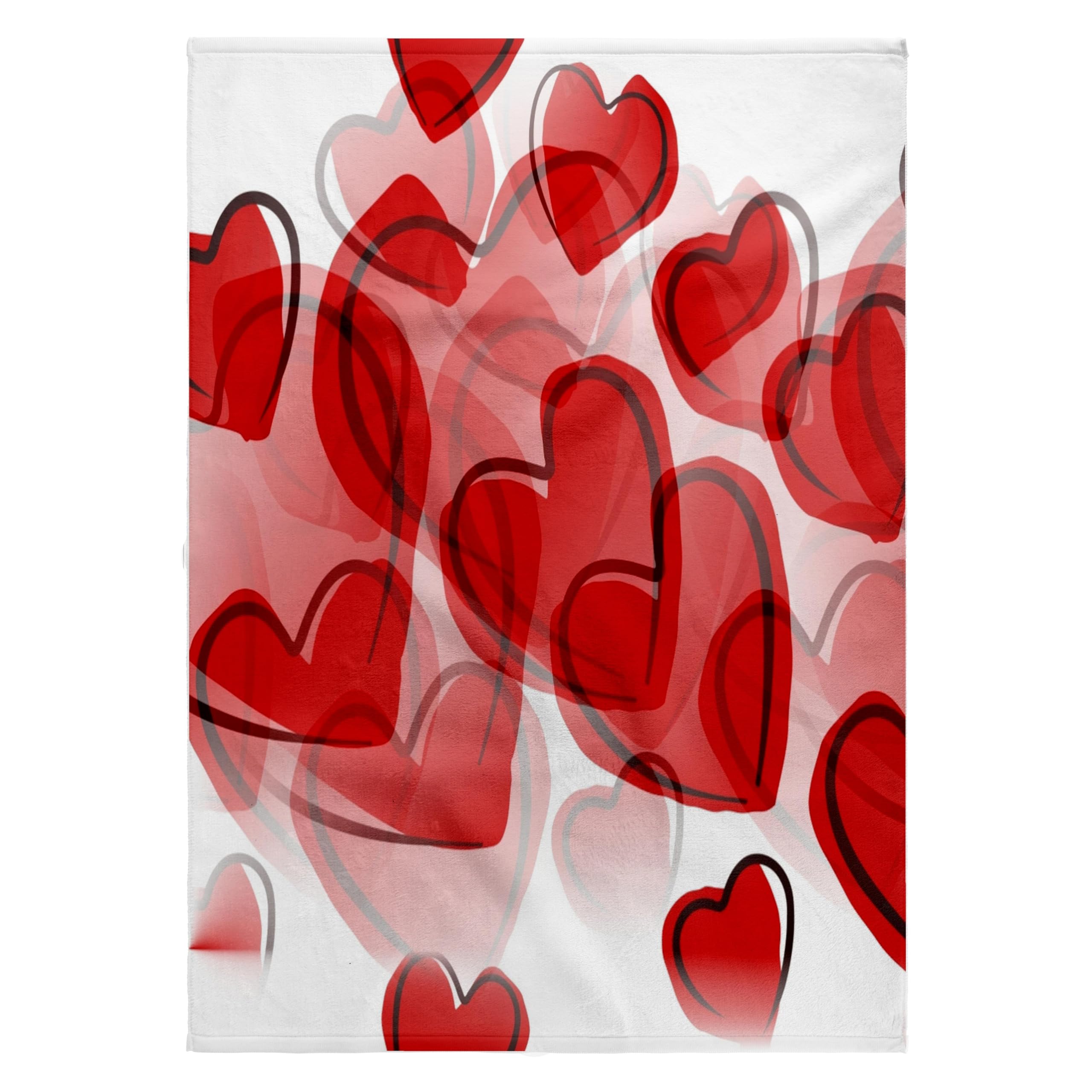 3D Rose 22x30 Inch Bath Hand Pool Towel - Valentine's Day Gift with Red Hearts Design - Soft Absorbent Towel for Spa, Beach, and Swimming Pool Use