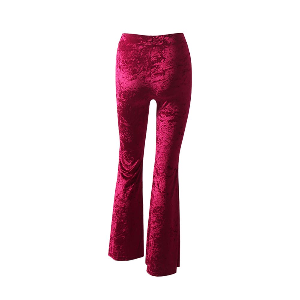 Women's Velvet High Waist Wide Leg Palazzo Yoga Pants - Soft Stretchy Flare Lounge Pants for Yoga, Workout & Casual Wear