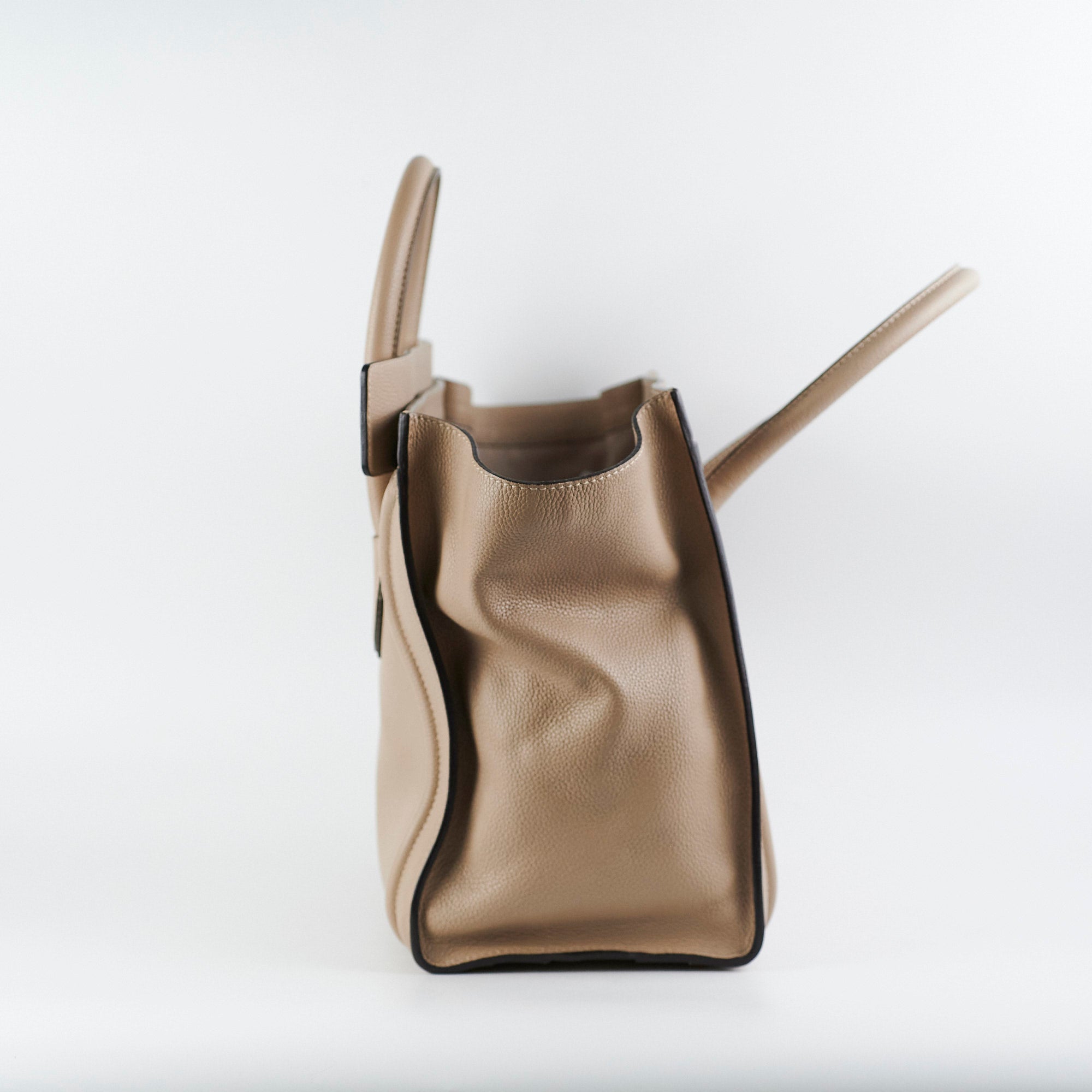 Celine Micro Luggage Tote Bag in Beige | Premium Leather Handbag for Women | Perfect for Work, Travel & Everyday Use