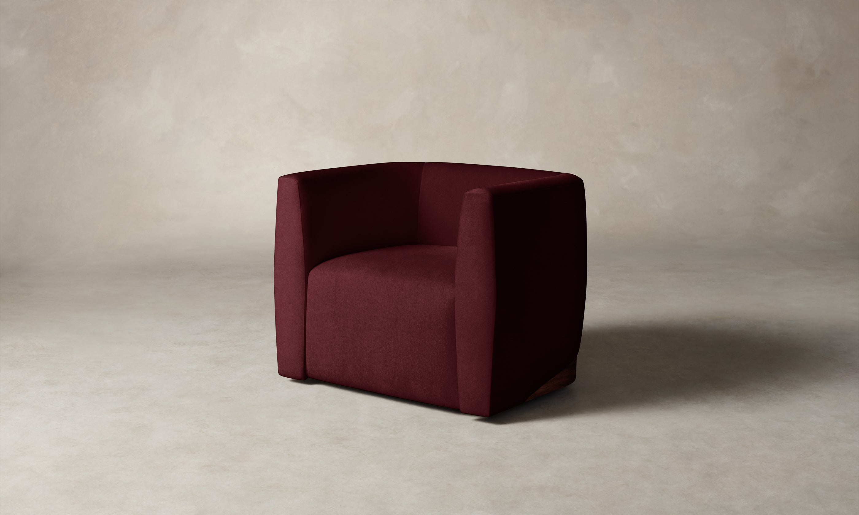 Henri Swivel Chair - Performance Velvet Merlot Upholstery, Modern Accent Chair for Living Room, Bedroom, or Office - Comfortable & Stylish Seating Solution