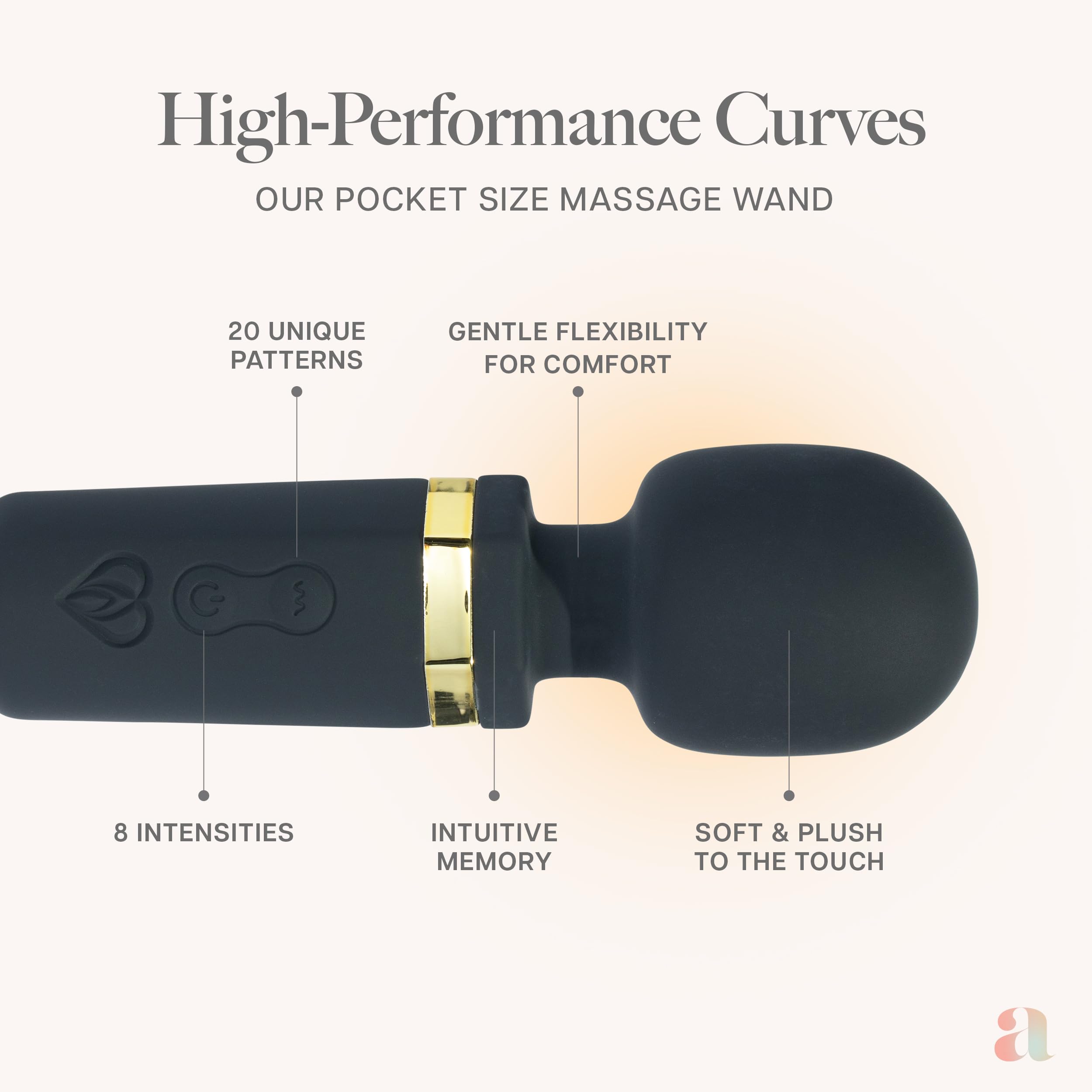Ava Mini GO Black - Powerful Clitoral Stimulator Wand Vibrator for Women | 20 Vibration Patterns & 8 Speeds | Ultra Quiet & Compact Design | Perfect for Solo Play, Couples & Sensual Massage | Adult Sex Toy & Romantic Gift for Her