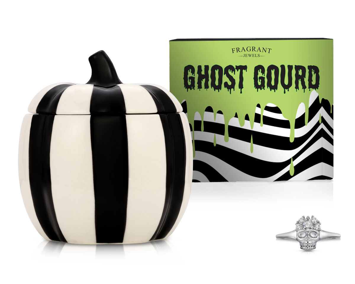 Ghost Gourd Ceramic Candle Holder - Handmade Halloween Decor for Home, Party & Gift Giving - Perfect for Spooky Ambiance & Table Centerpieces