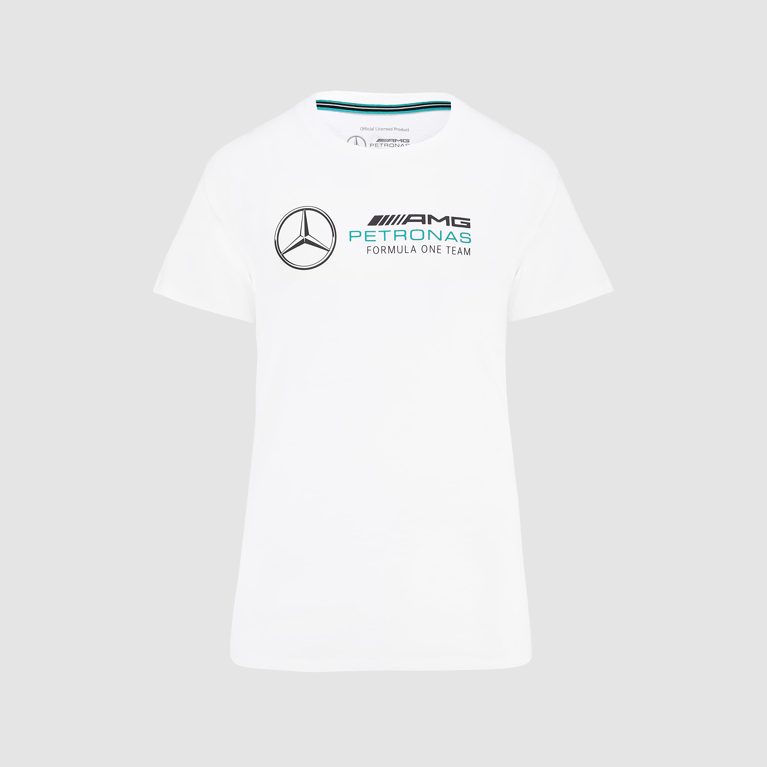 Official Mercedes AMG Petronas F1 Team Women's Large Logo T-Shirt - White - Size M - Formula 1 Racing Merchandise for Fans & Gift Ideas