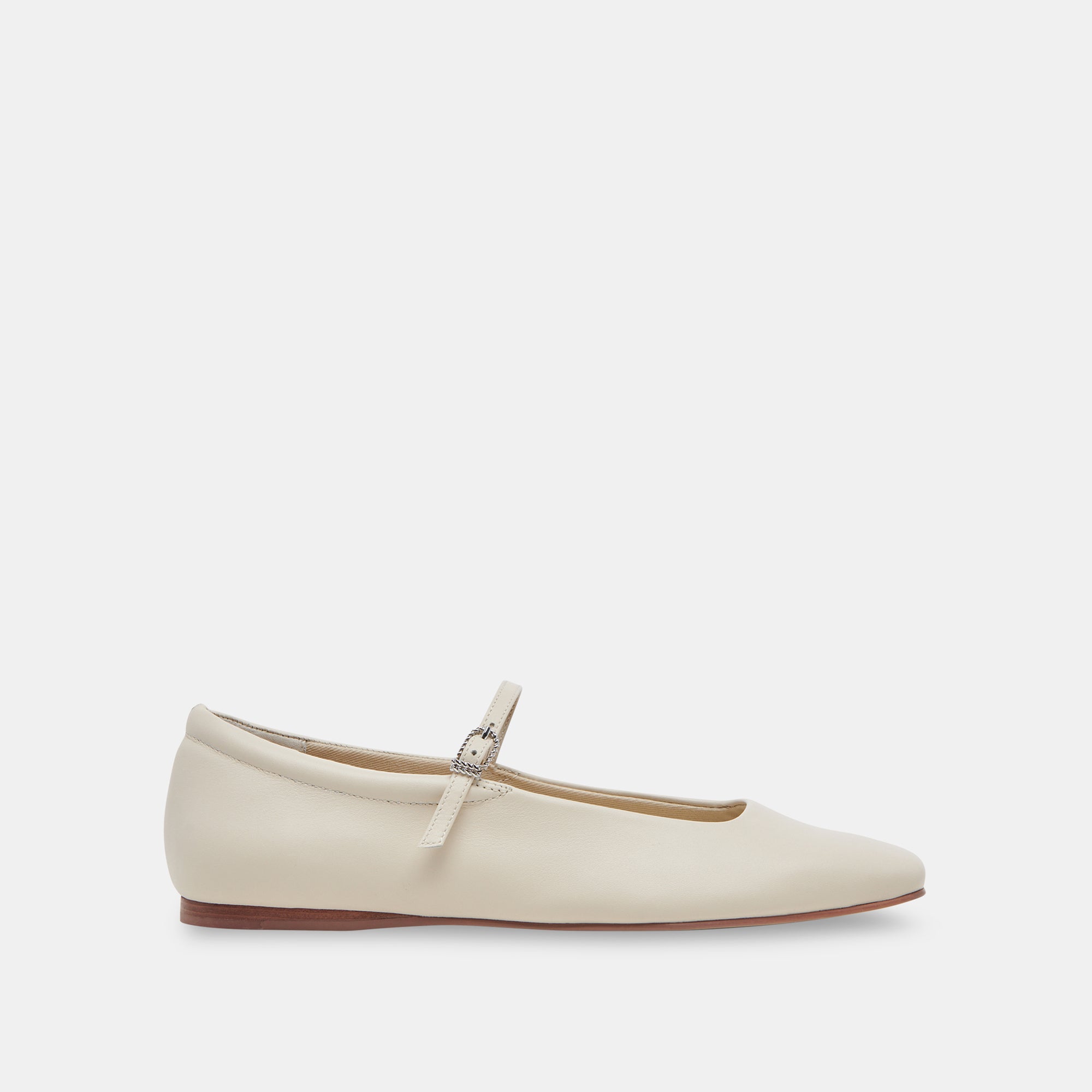 REYES Women's Wide Width Ballet Flats - Ivory Genuine Leather Slip-On Shoes for Comfort & Style | Perfect for Work, Travel & Casual Wear