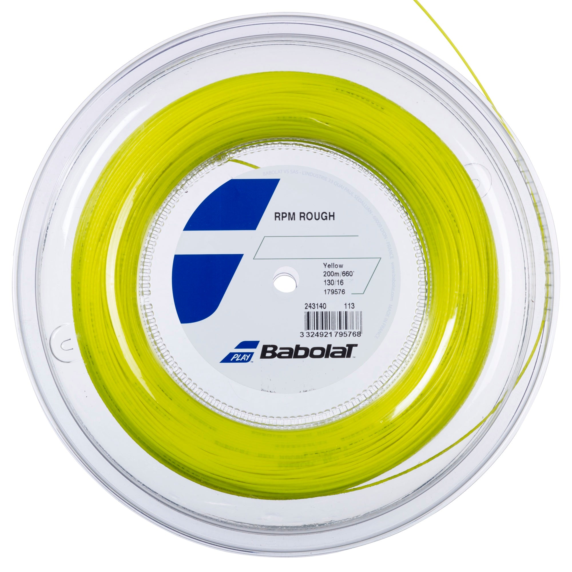 Babolat RPM Rough Yellow Tennis String - High Performance Polyester String for Spin & Control | Perfect for Competitive Play & Tournament Matches