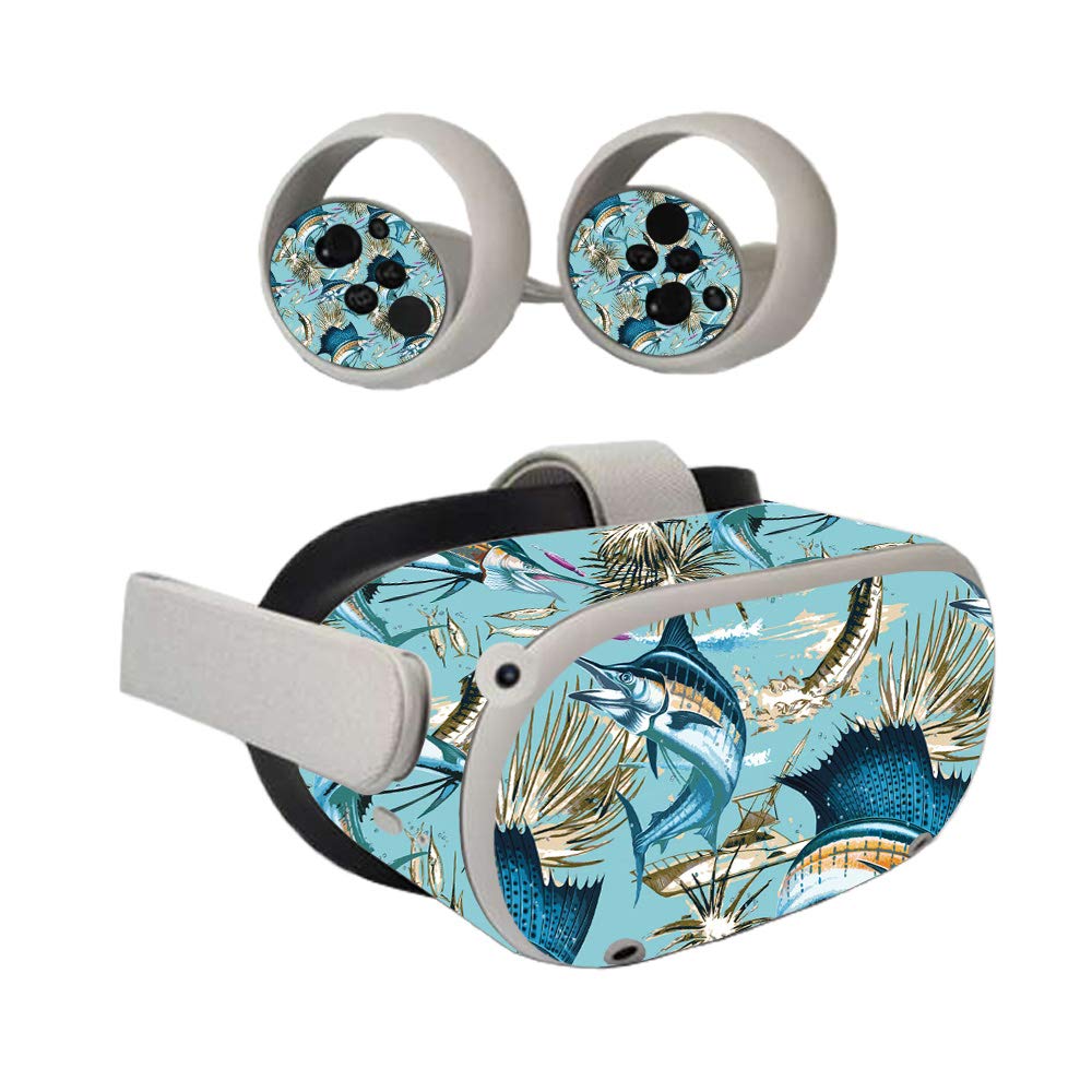 MightySkins Vinyl Decal Wrap Cover for Oculus Quest 2 - Island Fish Design | Protective & Durable Skin | Easy to Apply & Remove | Made in USA | Perfect for Gaming, VR Protection & Customization