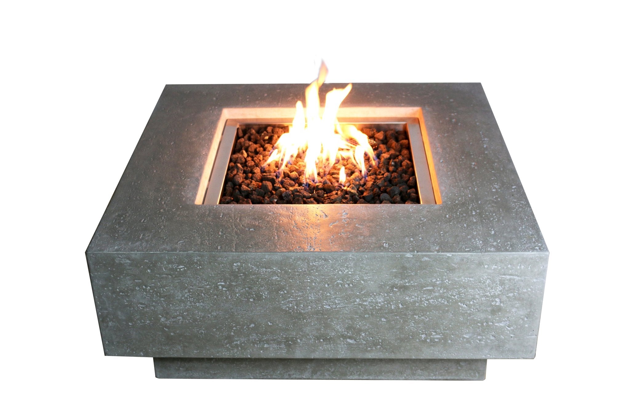 Baroarbunga Modern Concrete Fire Pit Table with Propane Burner - Outdoor Patio Heater for Backyard, Garden, and Deck - Perfect for Cozy Evenings and Entertaining Guests