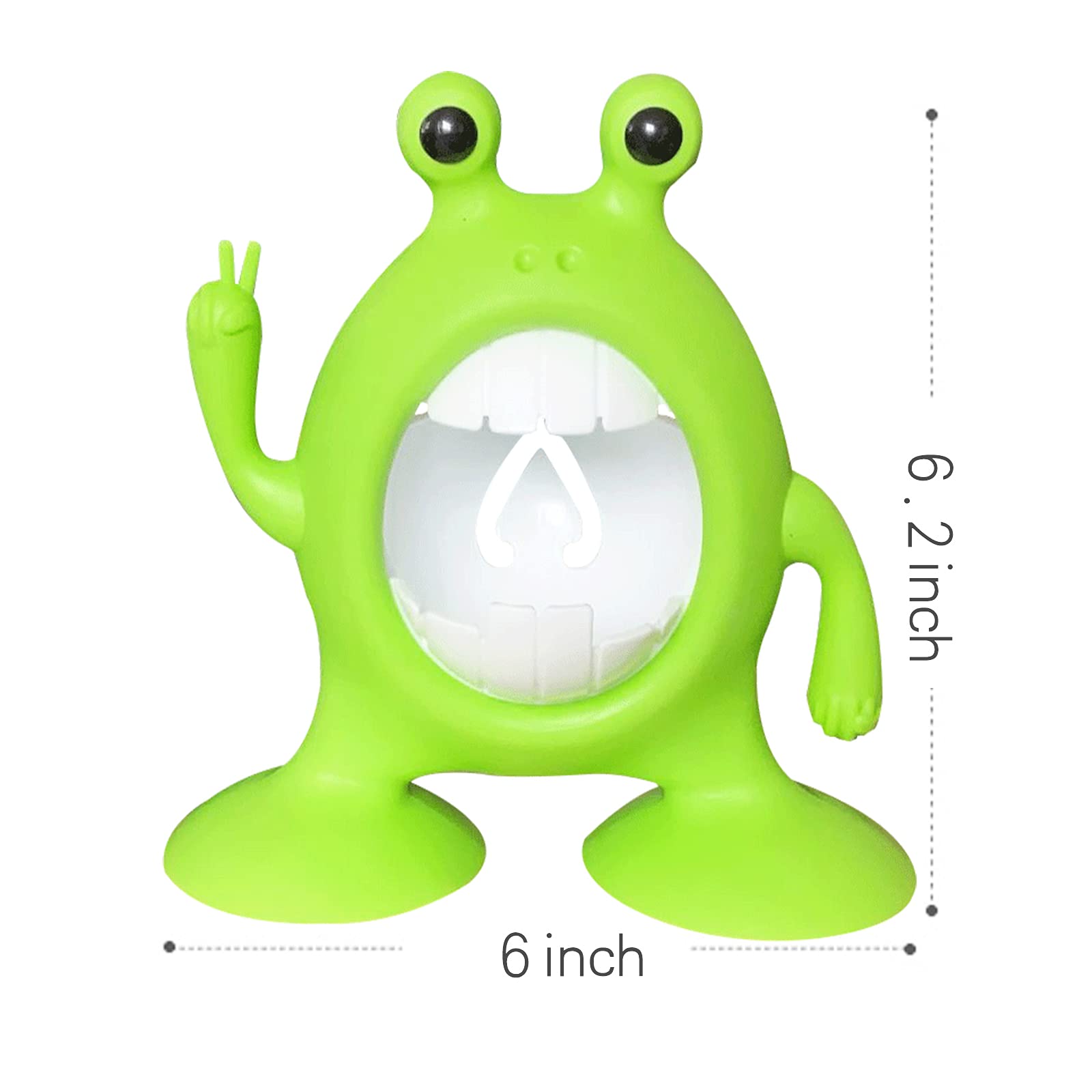 Adorable Cartoon Frog Toothbrush Holder for Kids - Toddler Bathroom Accessories with Toothpaste Cup, Green - Perfect for Boys & Girls Bathroom Decor and Organization