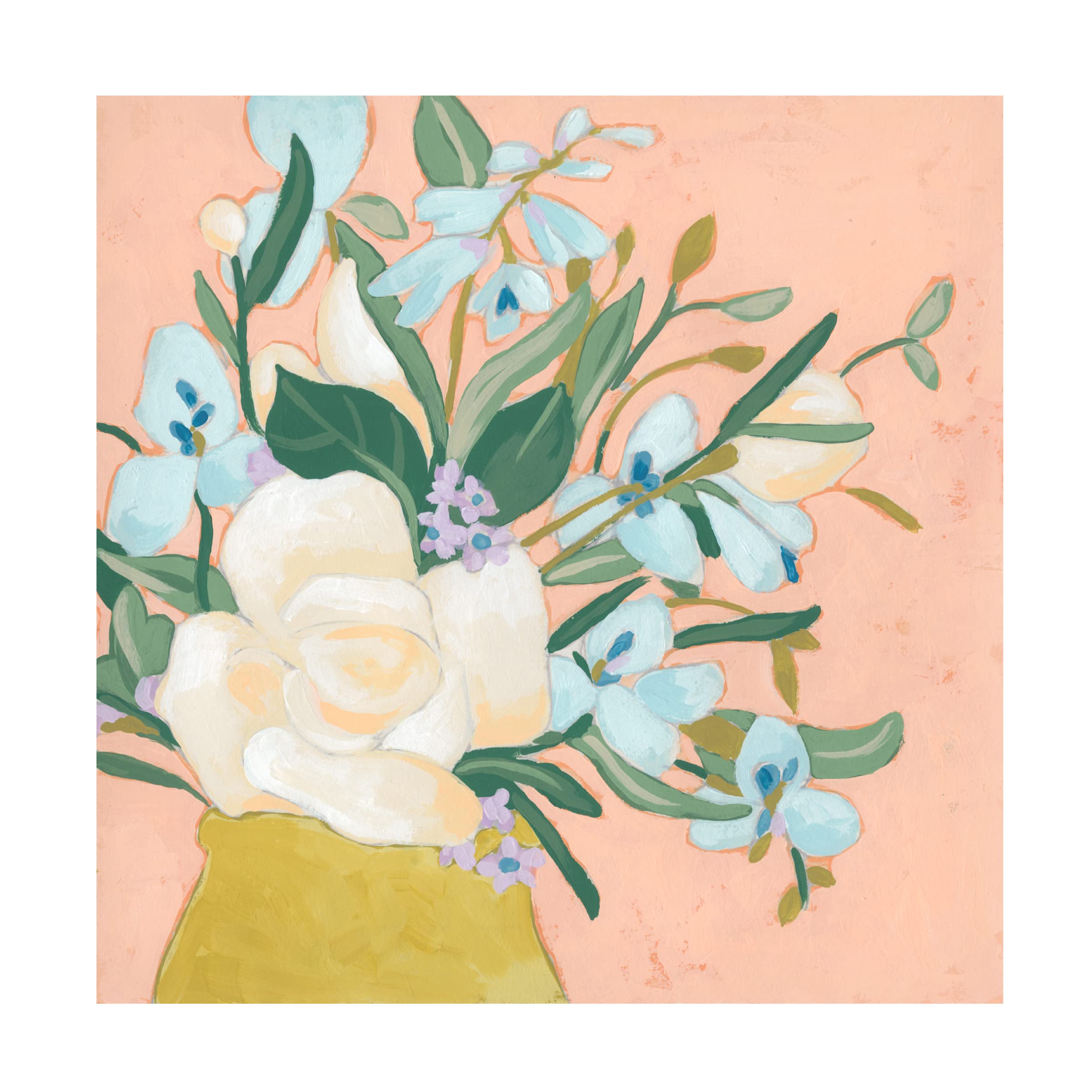 Trademark Fine Art 'Floral Allure I' Canvas Wall Art by June Erica Vess - Elegant Floral Painting for Living Room, Bedroom & Office Decor