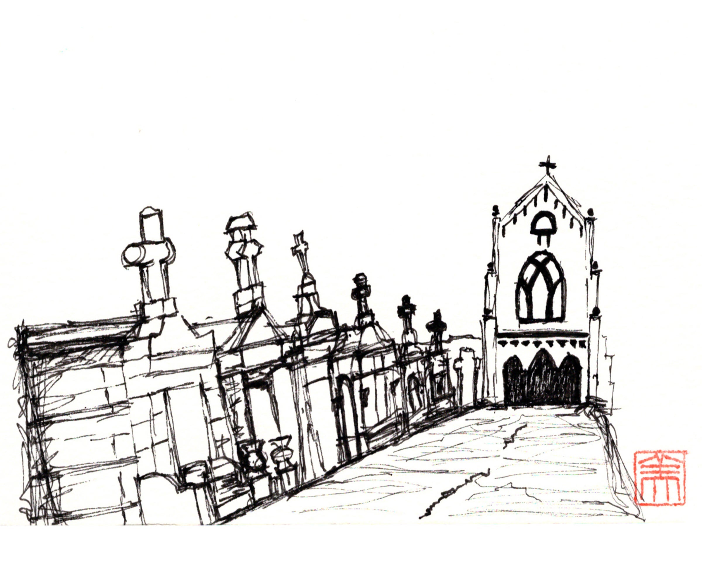 St. Roch Cemetery Art Print by Bonnie Miller - Gothic Wall Decor for Home, Office & Halloween