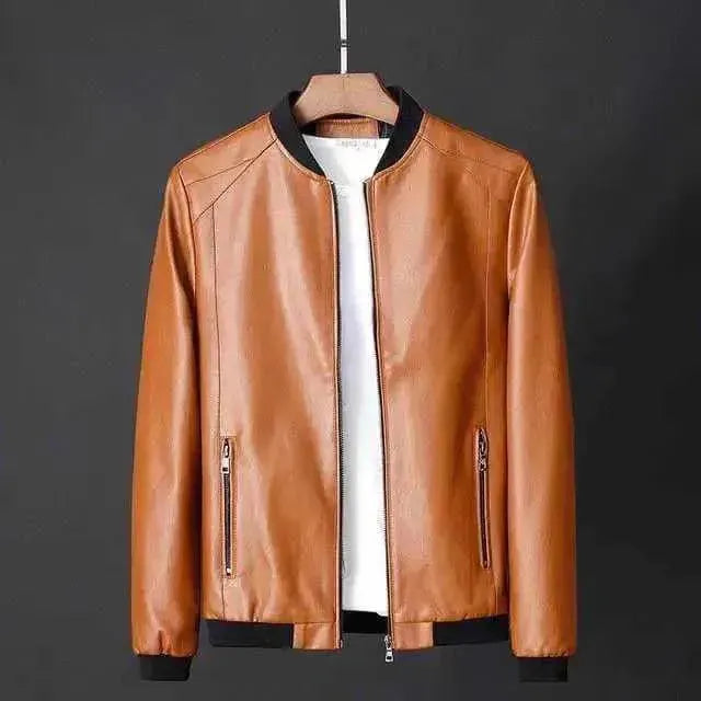 Classic Slim Fit Men's Leather Jacket - Genuine Cowhide Biker Jacket for Men - Stylish Motorcycle Jacket for Casual & Night Out