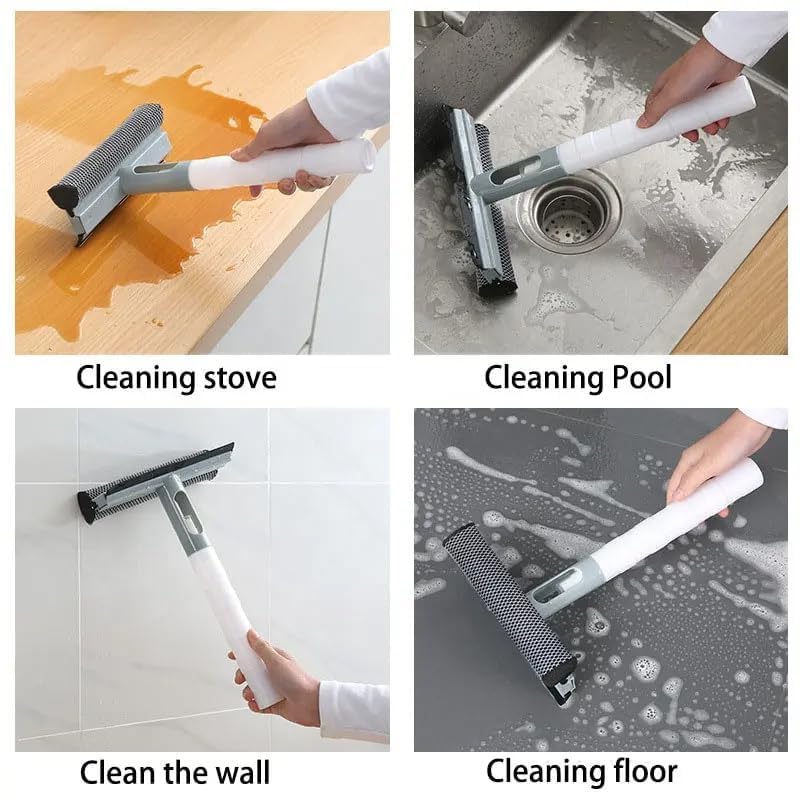 Orrda 3-in-1 Glass Cleaning Kit with Spray Bottle, Double-Sided Window Cleaner Wiper & Squeegee - Perfect for Windows, Mirrors, Shower Doors & Glass Surfaces (1 Pack, Multi-Color)