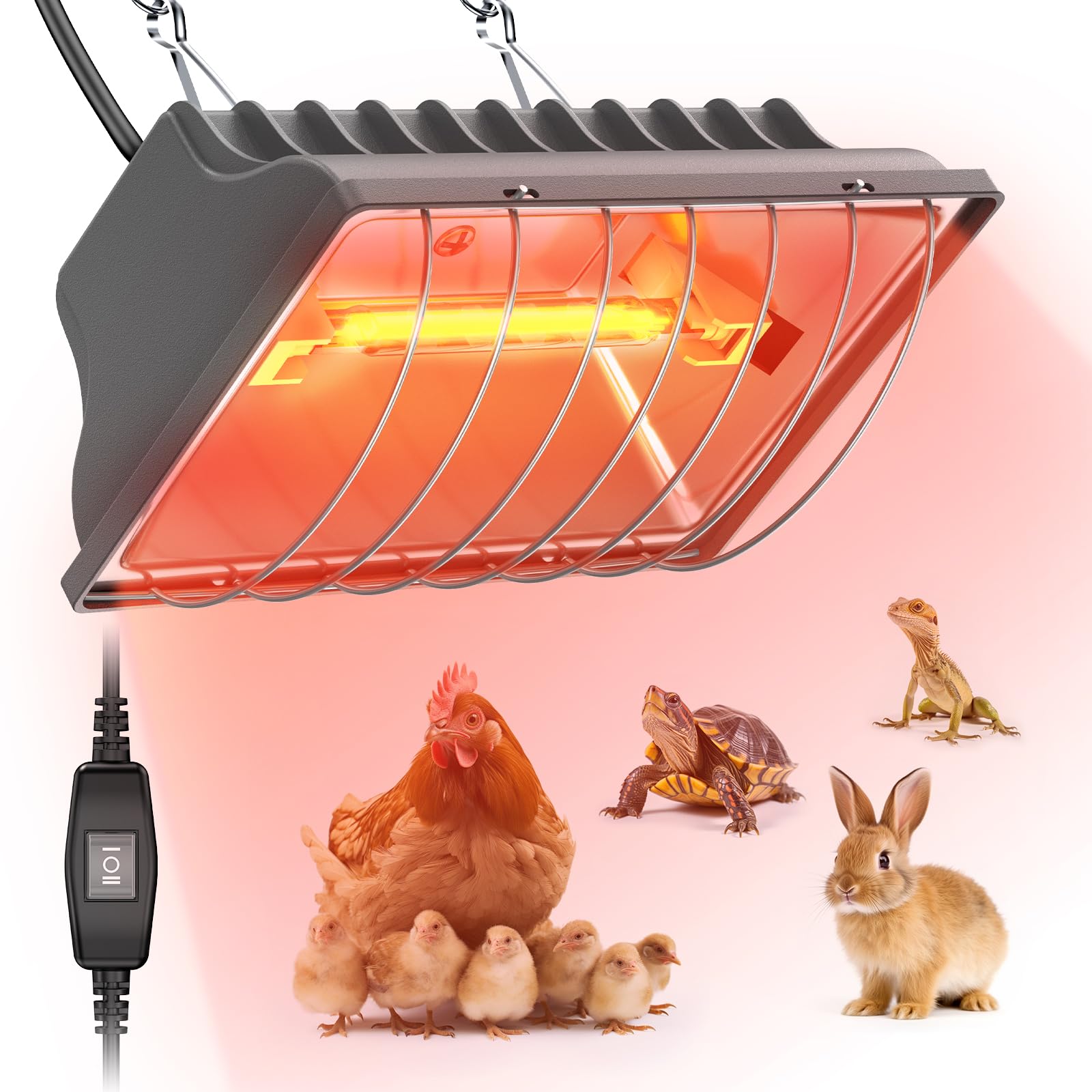 250W Brooder Heater for 30 Chicks - Adjustable Height Chicken Coop Heating Lamp with 7.86ft UL Certified Cord - Safe & Durable Heat Plate for Poultry, Ducklings & Small Animals - Perfect for Indoor Brooding, Winter Warming & Livestock Supplies