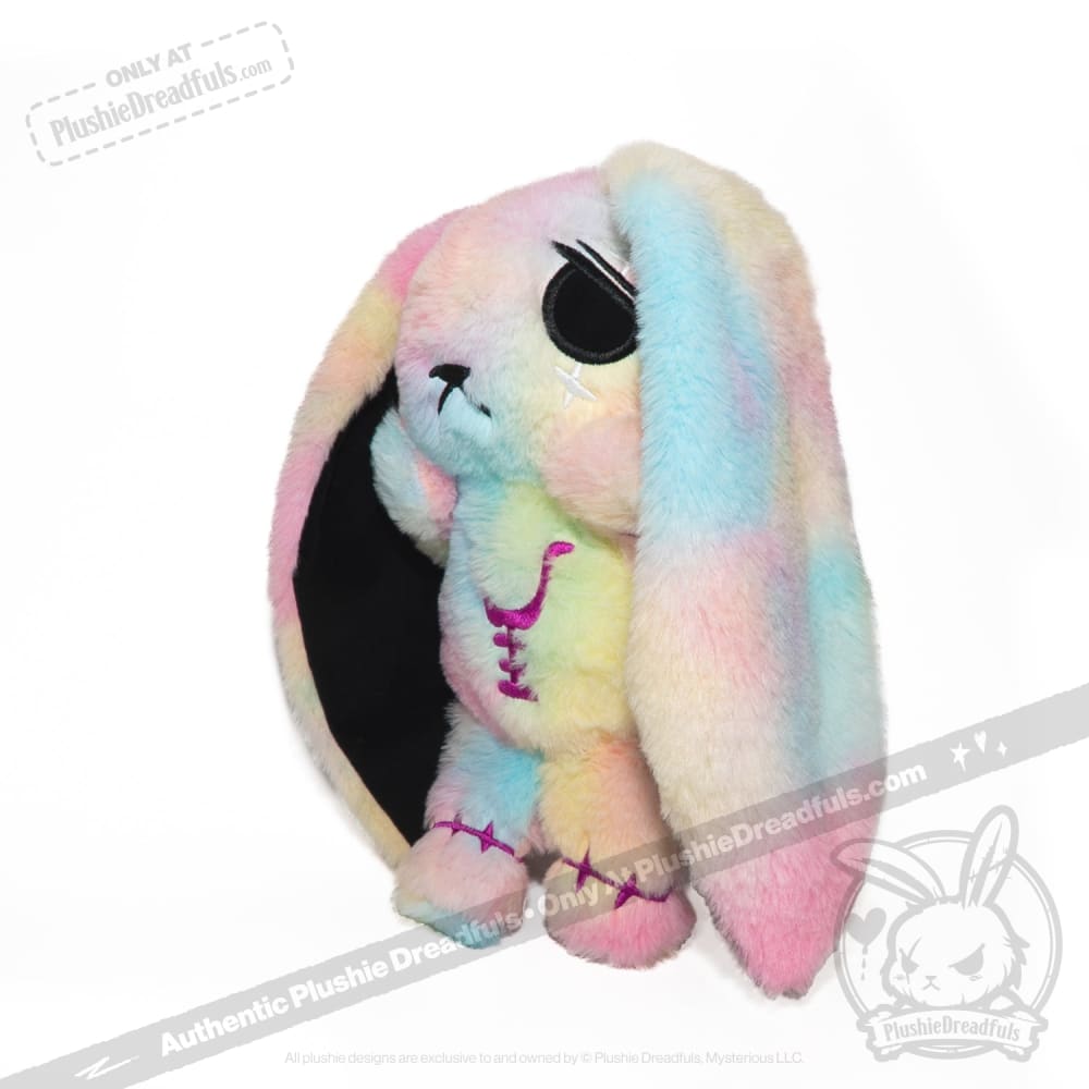 Plushie Dreadfuls Anxiety Rabbit Tie Dye Limited Edition Stuffed Animal - Soft Plush Toy for Stress Relief, Anxiety Comfort & Emotional Support