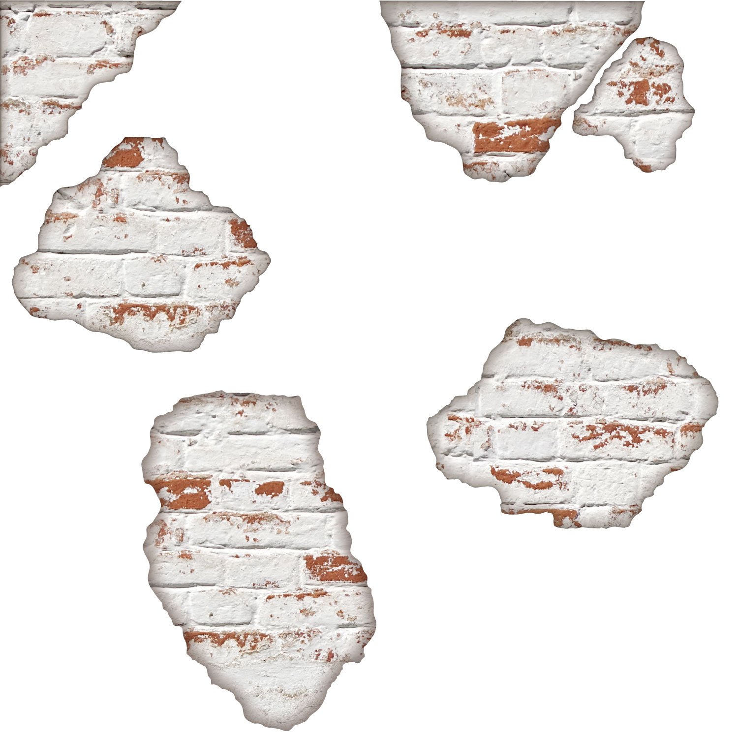 Faux White Brick Peel and Stick Wall Decals - Repositionable Matte Brick Wall Stickers for Home, Office & Event Decor