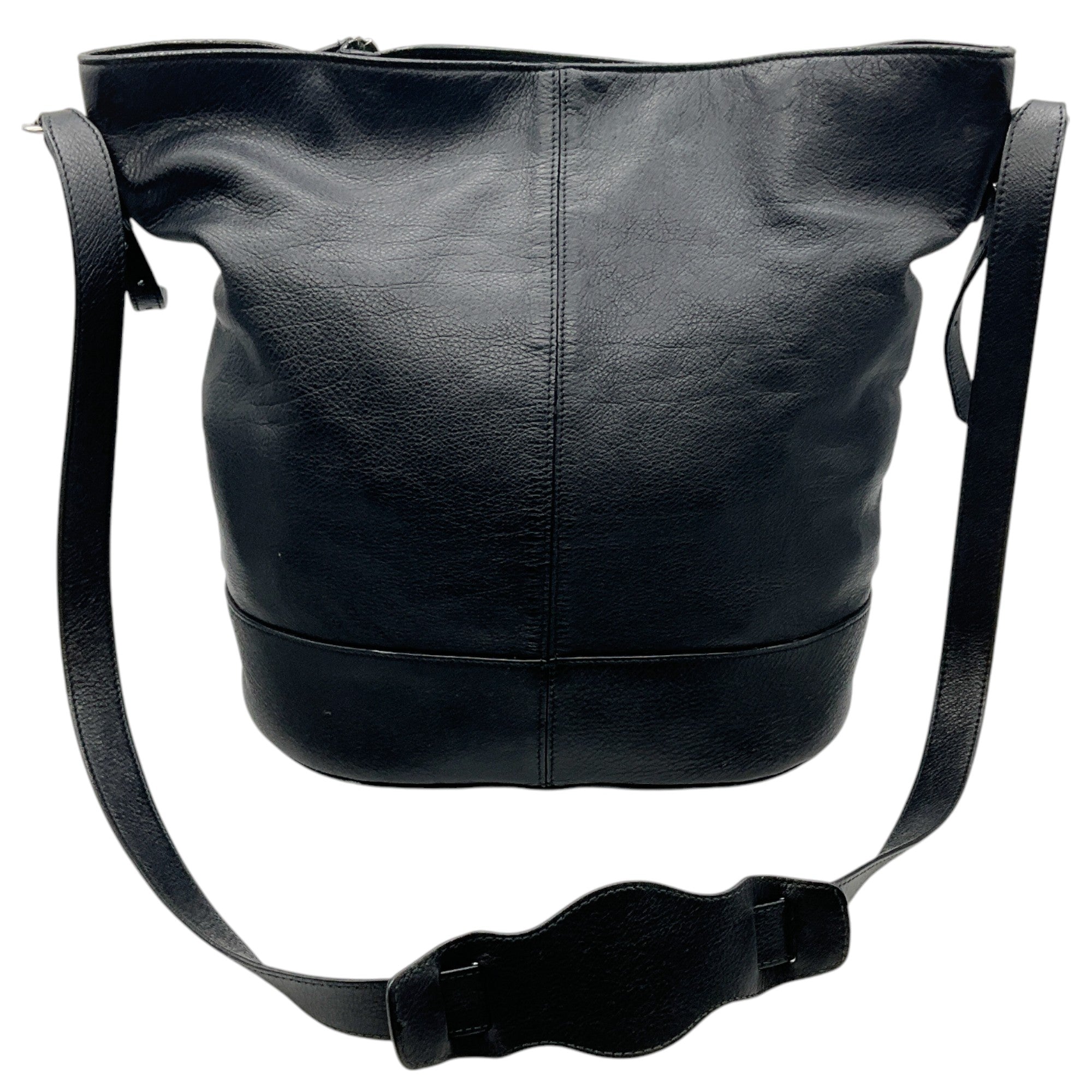 Balenciaga Black Leather Motocross Bucket Bag for Women - Stylish Designer Handbag for Casual Outings, Parties & Travel Accessories