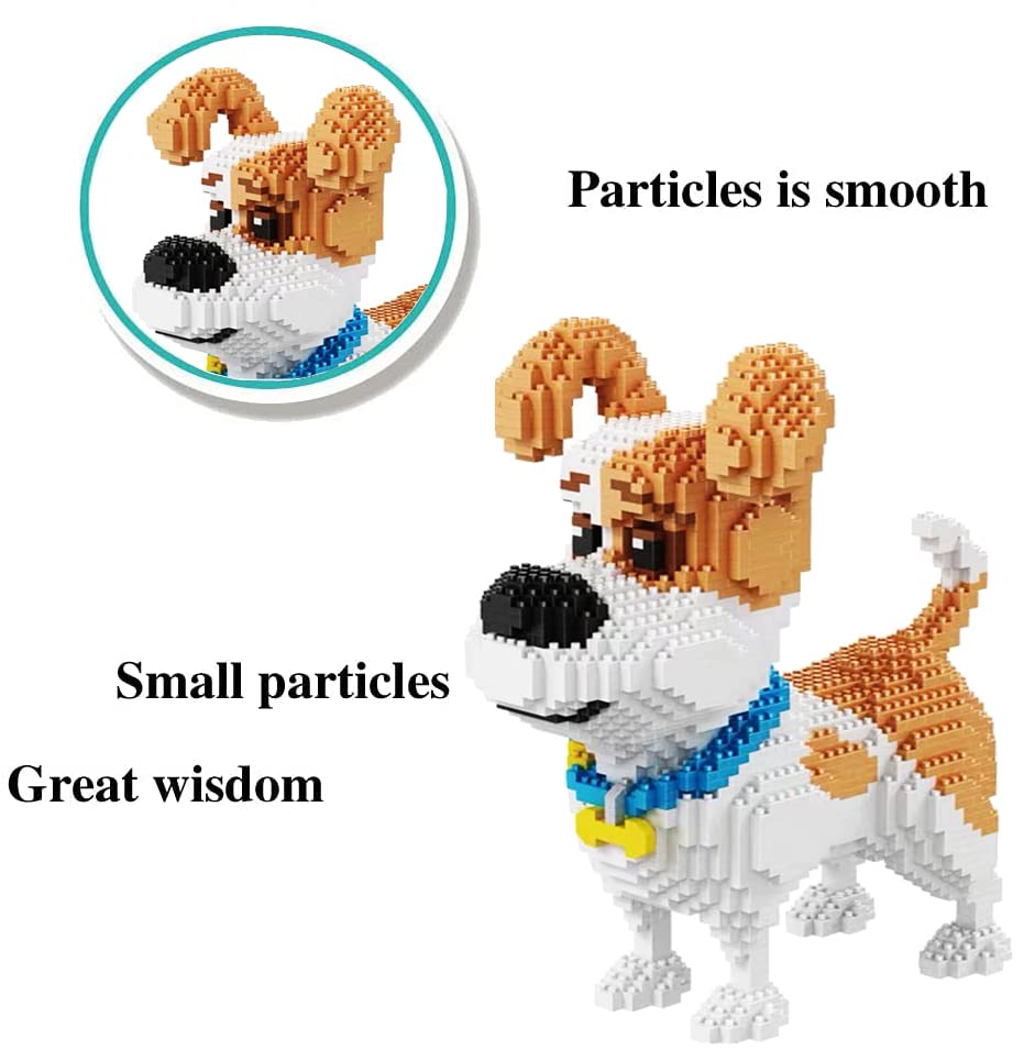 2100PCS Mini Dog Building Blocks Set - 3D Puzzle Pet Toy Bricks for Kids & Adults | Creative Micro Blocks for DIY Animal Models, STEM Learning & Home Decoration (Standing Mike Dog Design)