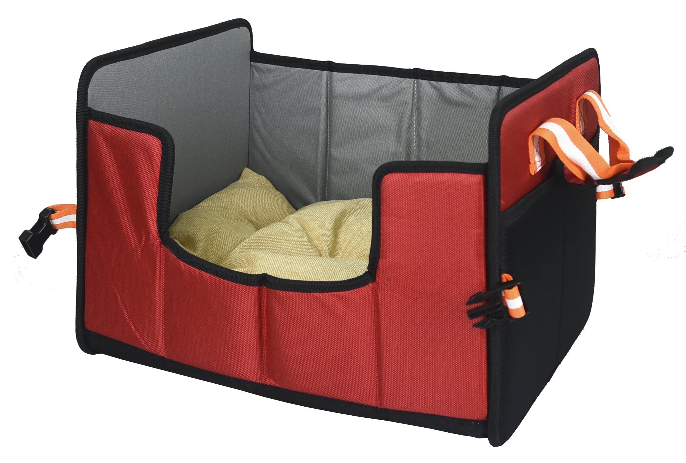 Pet Life Travel-Nest Folding Portable Cat & Dog Bed - Small Size, Red - Perfect for Camping, Road Trips & Indoor Comfort