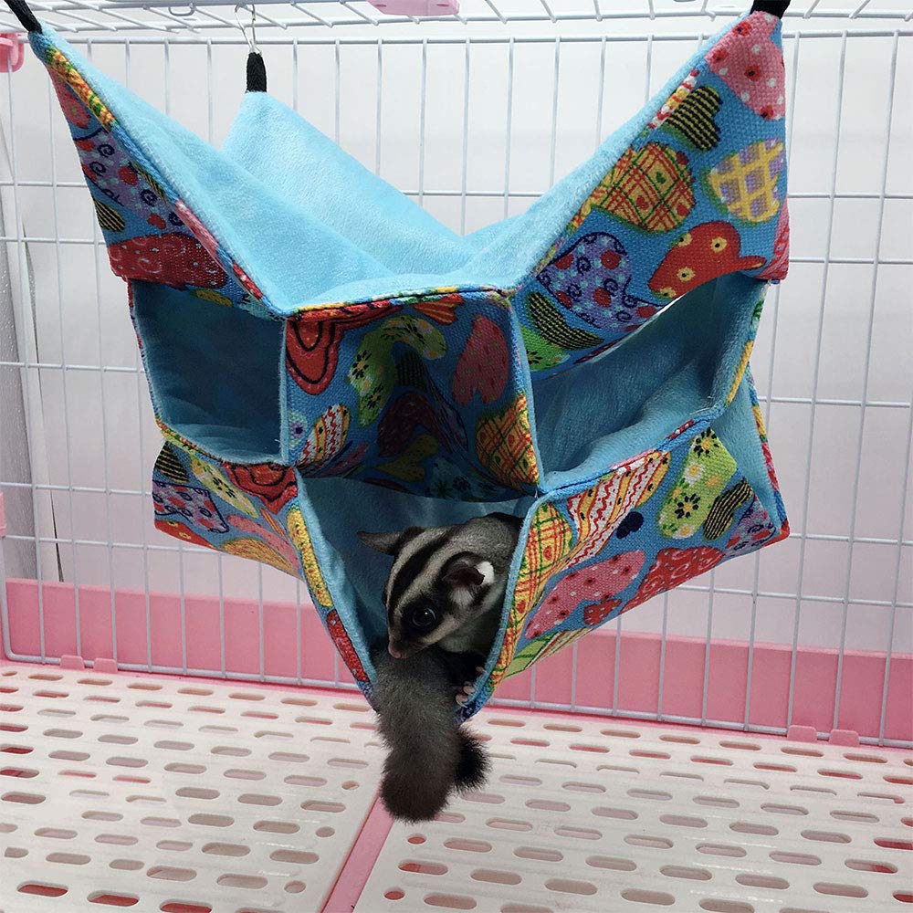 Oncpcare Small Pet Cage Hammock - Triple Bed for Sugar Gliders, Rats, Guinea Pigs | Cozy Ferret Tunnel & Cave Bedding | Perfect for Chinchillas, Parrots, Hamsters | Ideal for Cages, Playtime & Nap Areas