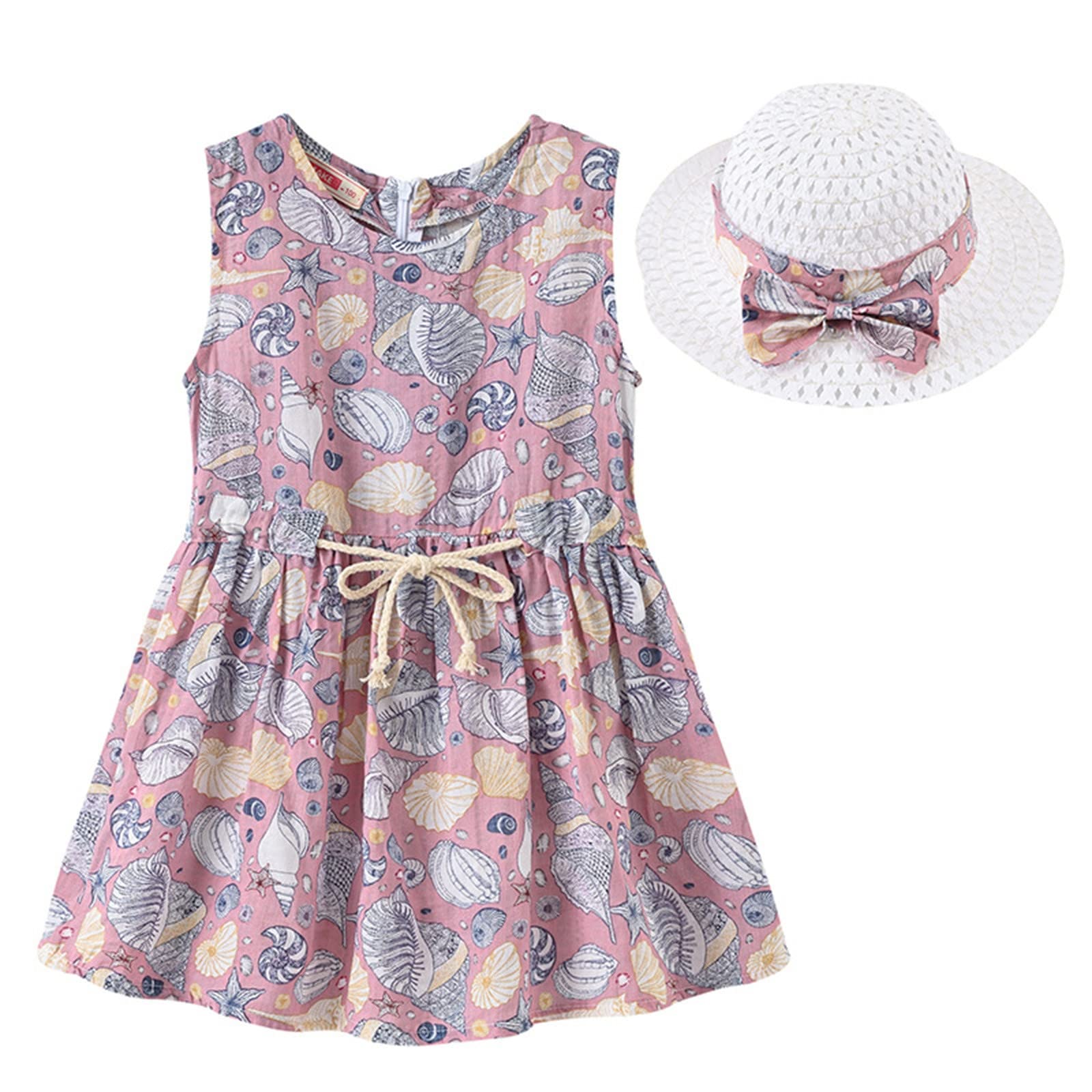 **Pink Floral Princess Dress for Toddler Girls - Sleeveless Summer Baby Dress for Spring & Summer - Perfect for Birthday Parties, Photo Shoots & Outdoor Play**