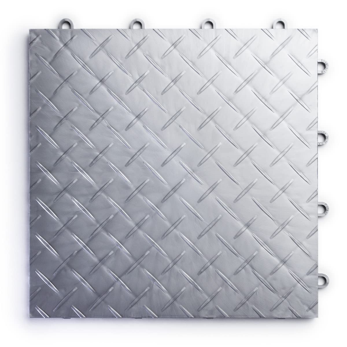 RaceDeck Diamond Plate Garage Floor Tiles - 24-Piece Durable Interlocking Modular Flooring System for Home & Commercial Use - Alloy Construction - Perfect for Garages, Workshops, Basements & Auto Shops