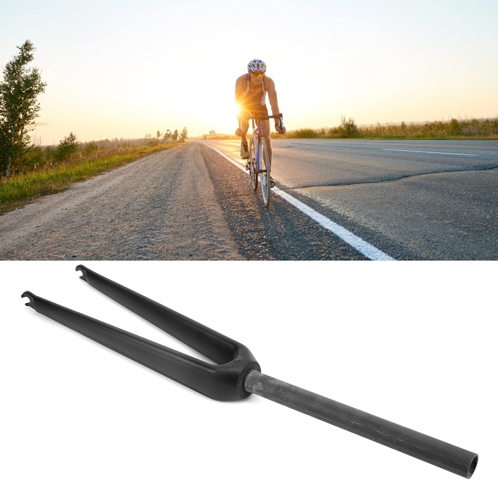 VBESTLIFE 700C Carbon Fiber Road Bike Front Fork - Lightweight 3K Matte Finish, C Brake Compatible, Straight Tube with Quick Release - Perfect for Road Cycling, Racing & Commuting