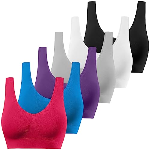 6 Pack Black White Grey Blue Purple Rose Red