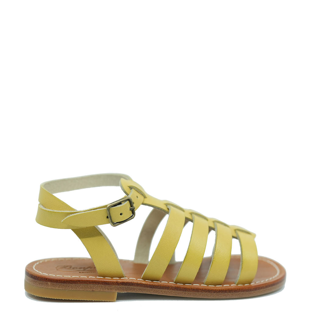 Bonpoint Citron Gladiator Sandal for Girls - Comfortable Leather Summer Sandals with Adjustable Straps | Perfect for Beach, Vacation & Casual Outings