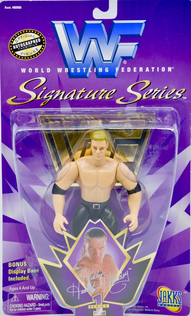1997 WWF Jakks Pacific Signature Series 1 Hunter Hearst Helmsley Action Figure - Vintage Wrestling Collectible for Display & Nostalgic Fans
