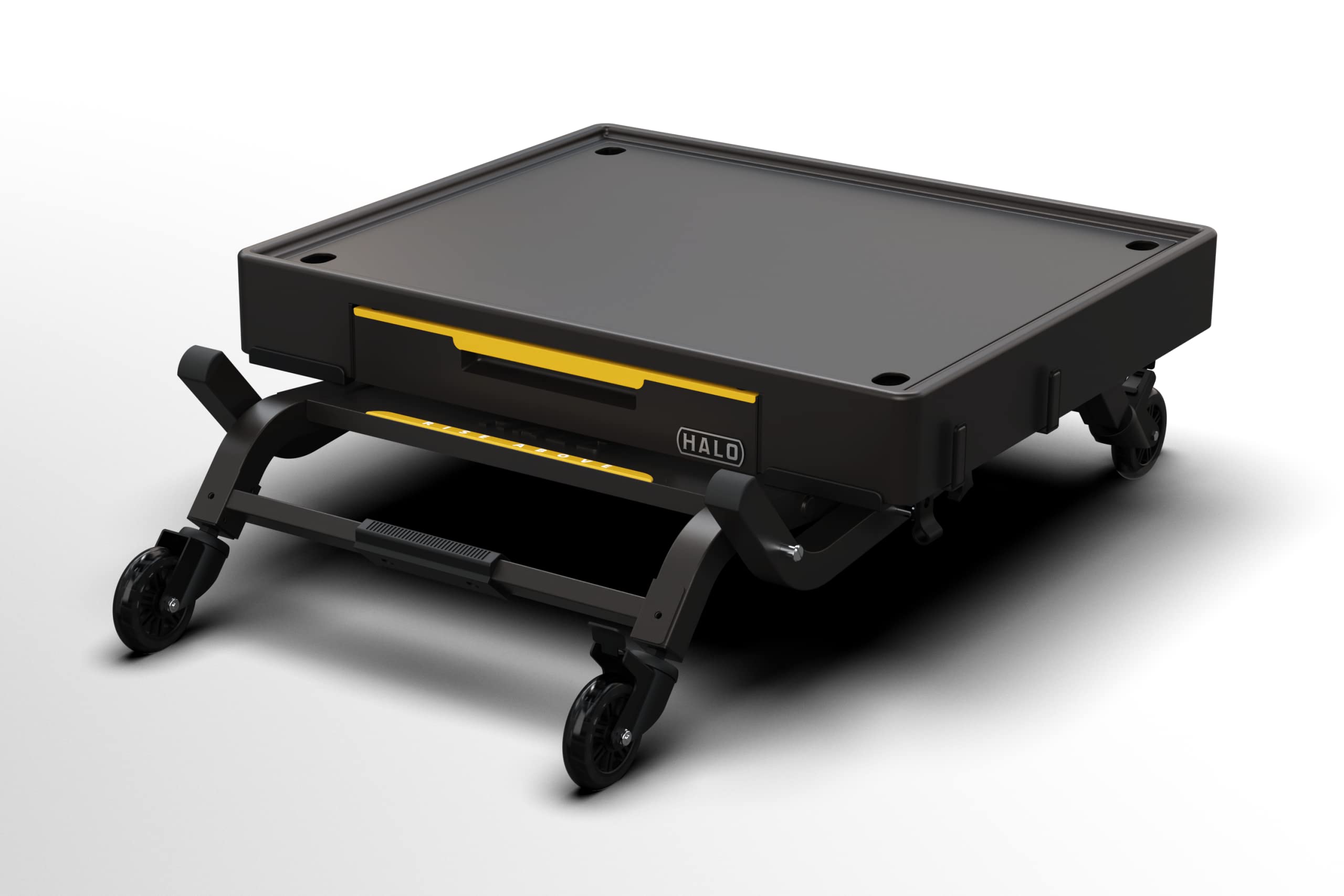 HALO Outdoor Cart - Portable Countertop Grill Cart with Drop Down Drawer & Tank Storage | Collapsible Design for Camping, Backyard BBQs & Tailgating Parties