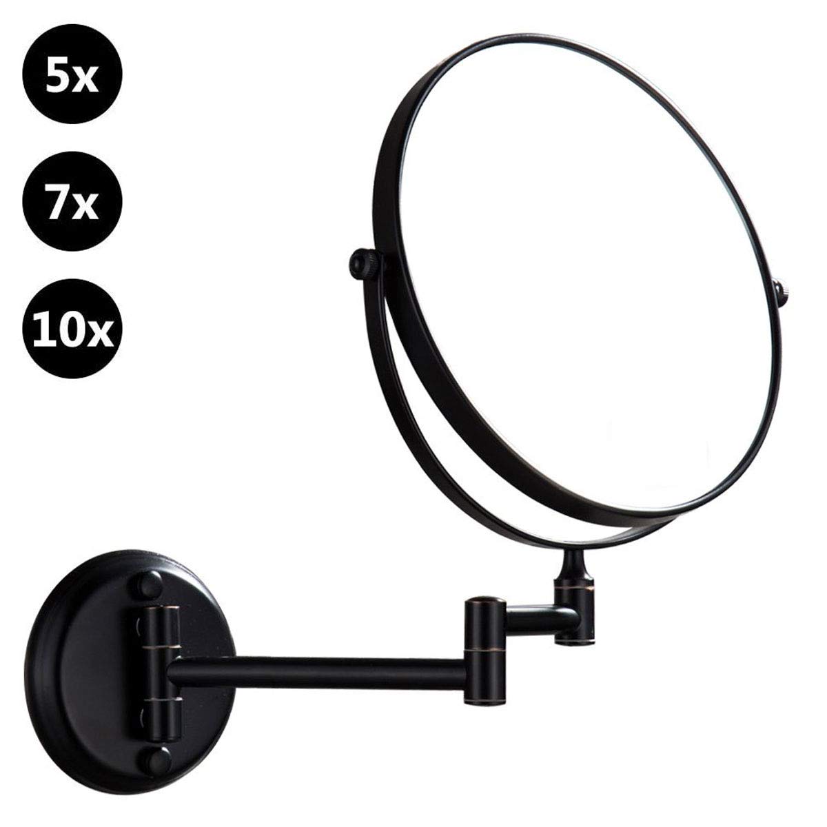 **Double Sided Wall Mount Makeup Mirror with 360° Rotation – Round Vanity Mirror for Home & Hotel Bathroom – Perfect for Makeup, Skincare & Grooming**